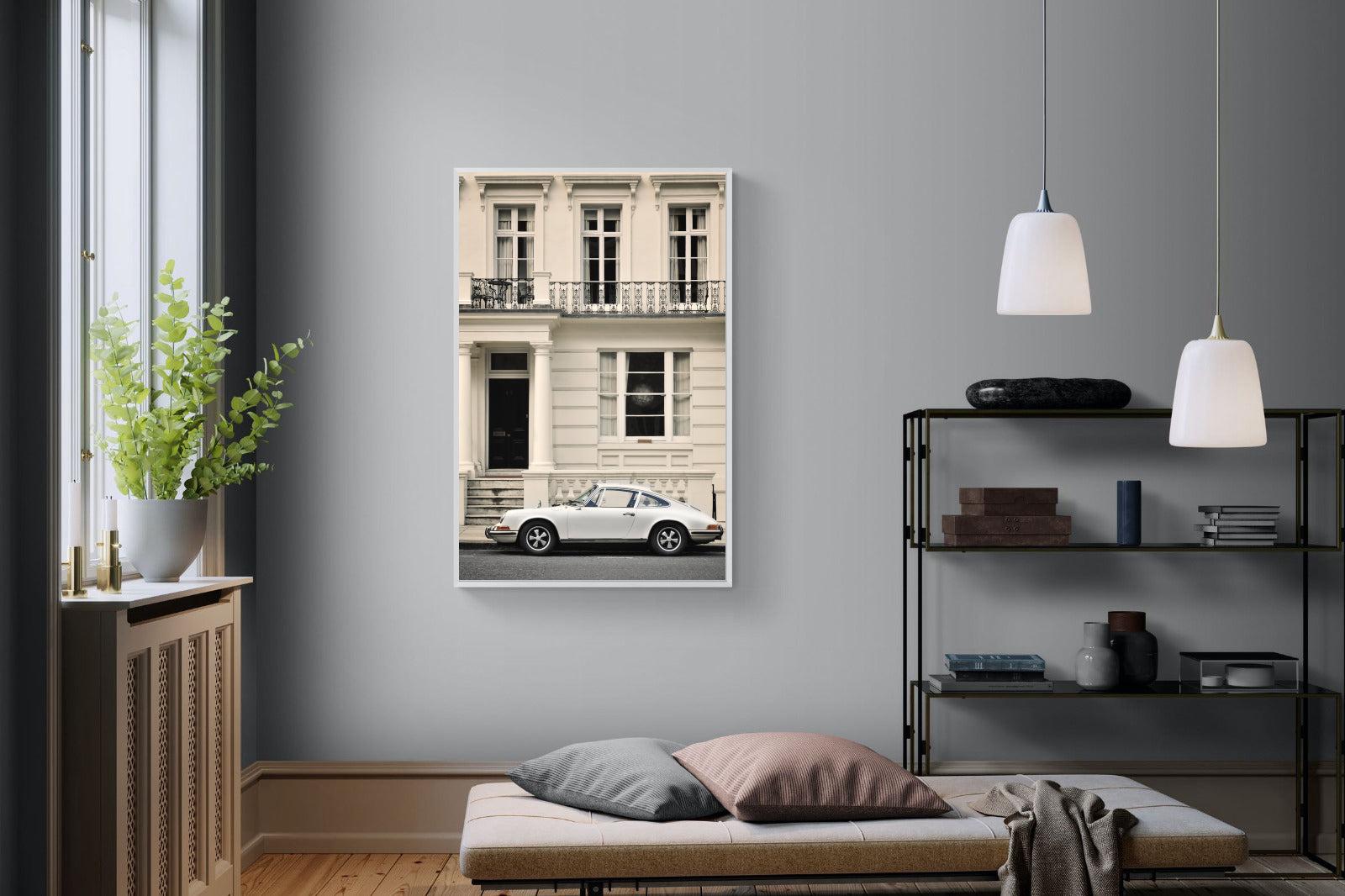 Parisian Porsche-Wall_Art-100 x 150cm-Mounted Canvas-White-Pixalot