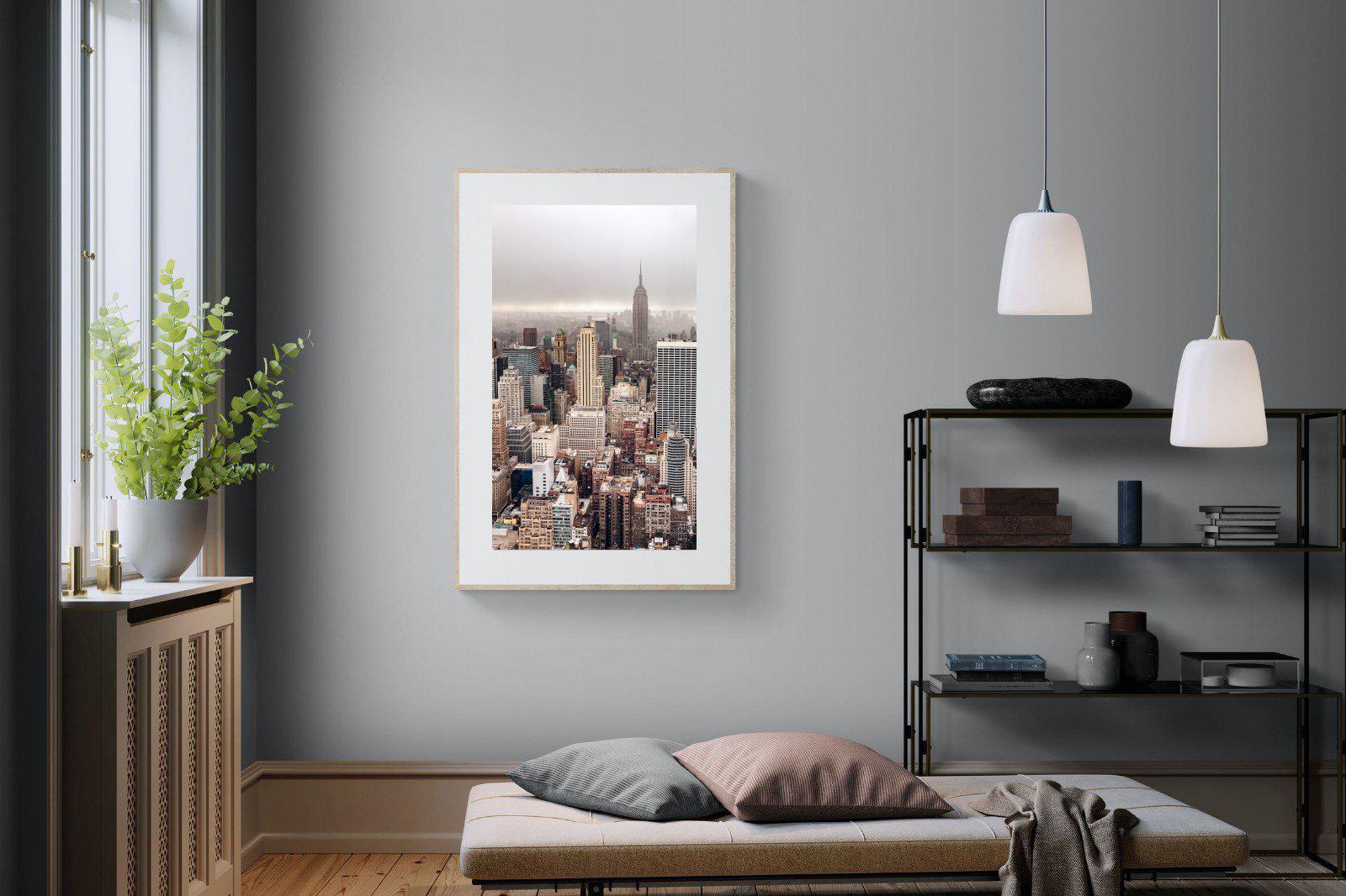 Pastel New York-Wall_Art-100 x 150cm-Framed Print-Wood-Pixalot