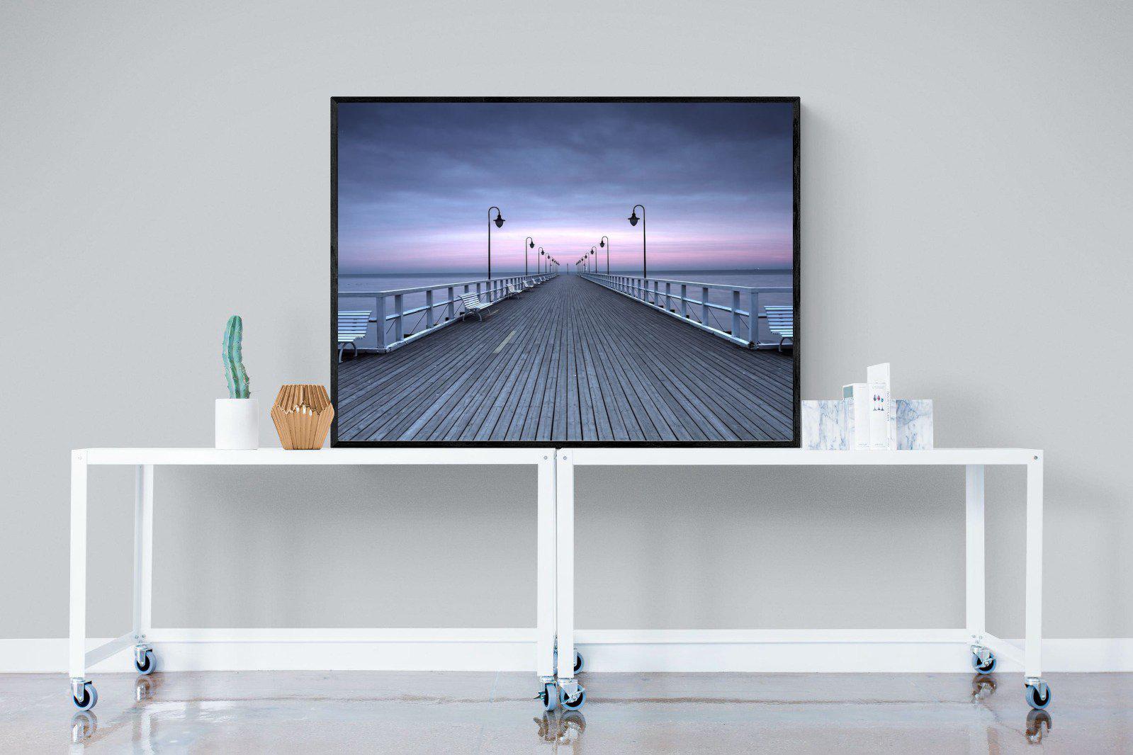 Pastel Pier-Wall_Art-120 x 90cm-Mounted Canvas-Black-Pixalot