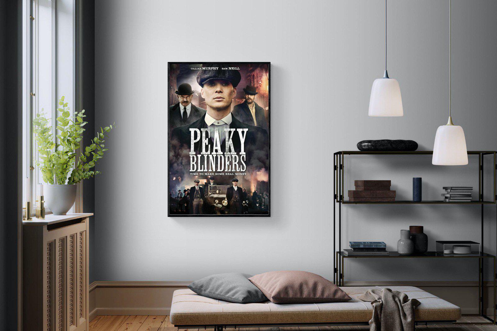 Peaky Blinders-Wall_Art-100 x 150cm-Mounted Canvas-Black-Pixalot