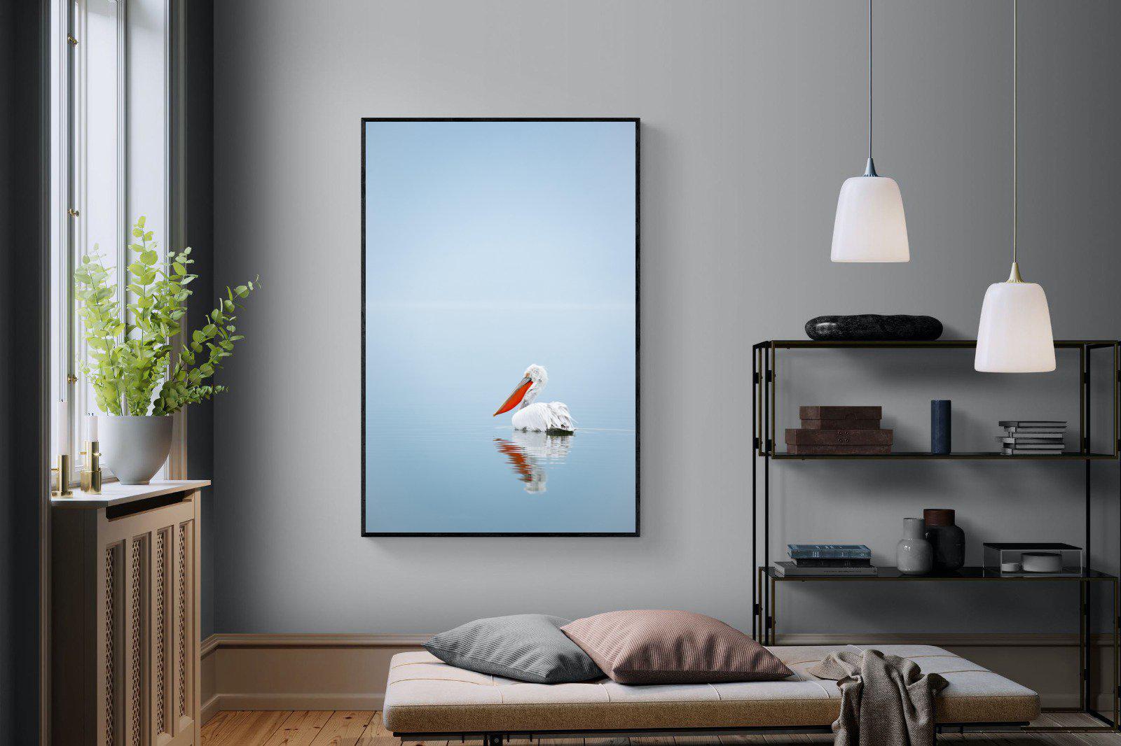 Pelican Blue-Wall_Art-120 x 180cm-Mounted Canvas-Black-Pixalot