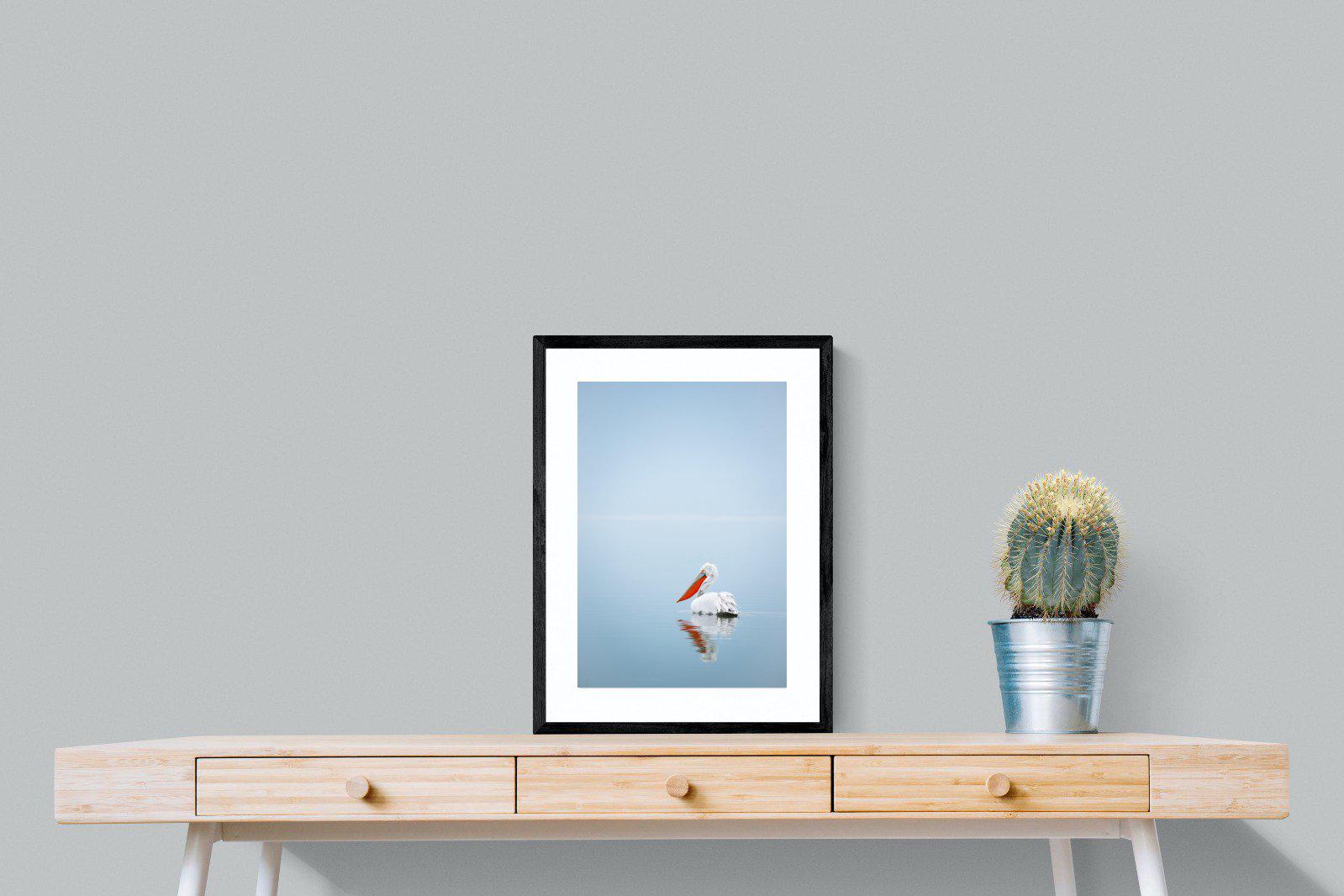 Pelican Blue-Wall_Art-45 x 60cm-Framed Print-Black-Pixalot