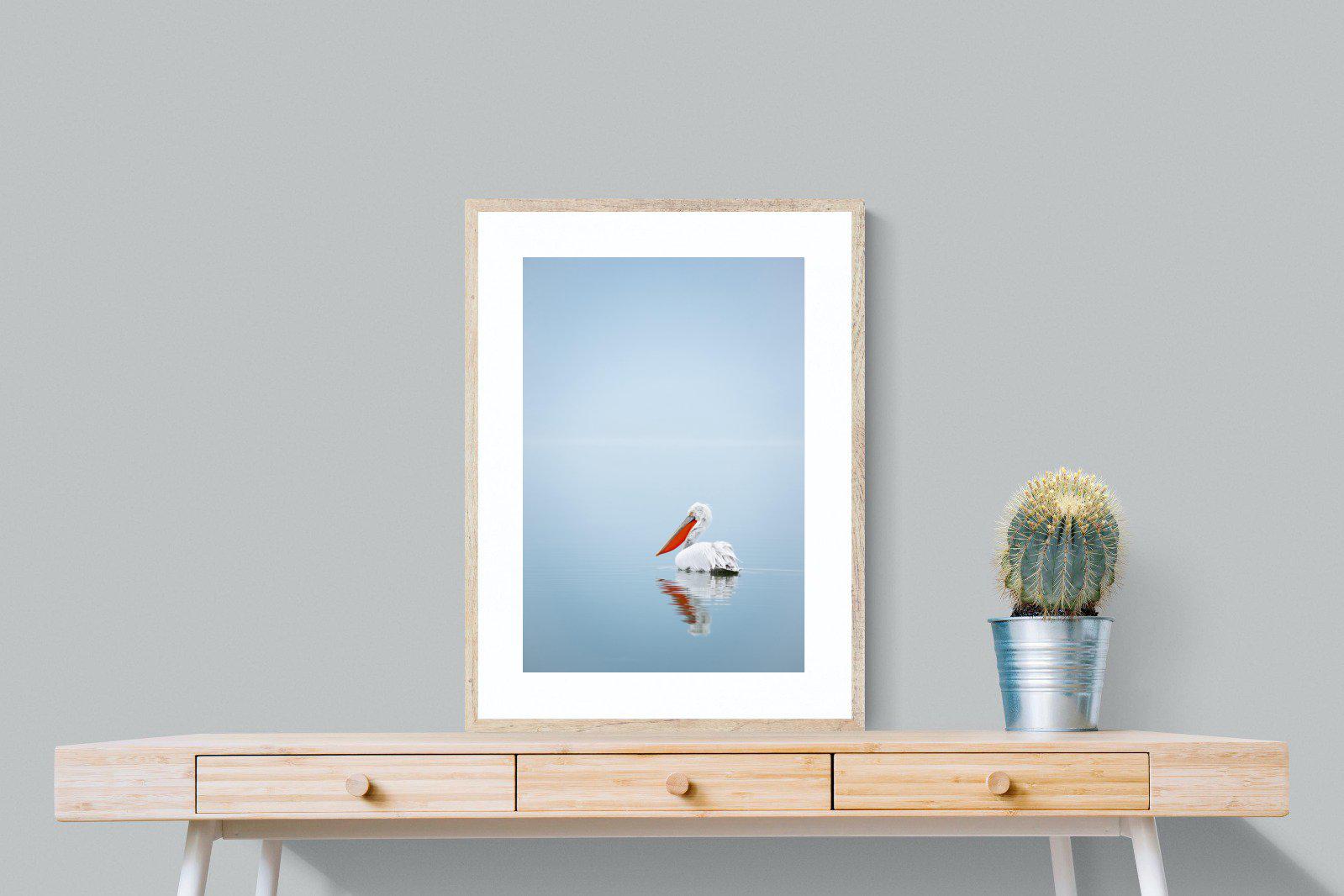 Pelican Blue-Wall_Art-60 x 80cm-Framed Print-Wood-Pixalot