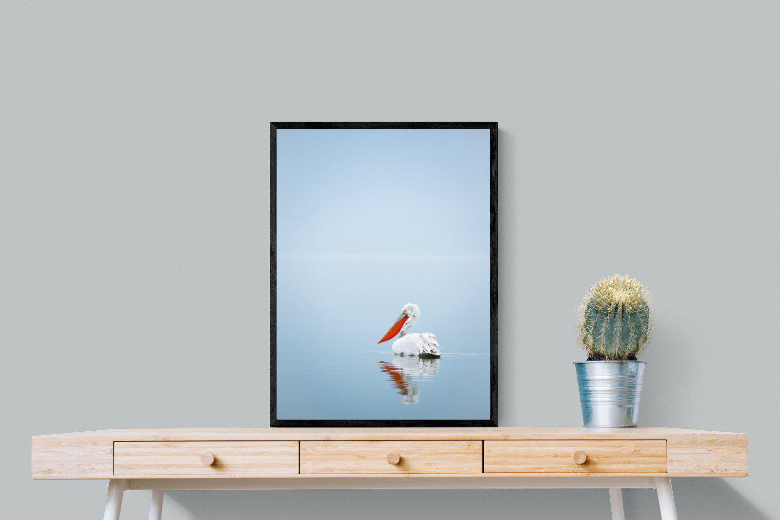 Pelican Blue-Wall_Art-60 x 80cm-Mounted Canvas-Black-Pixalot