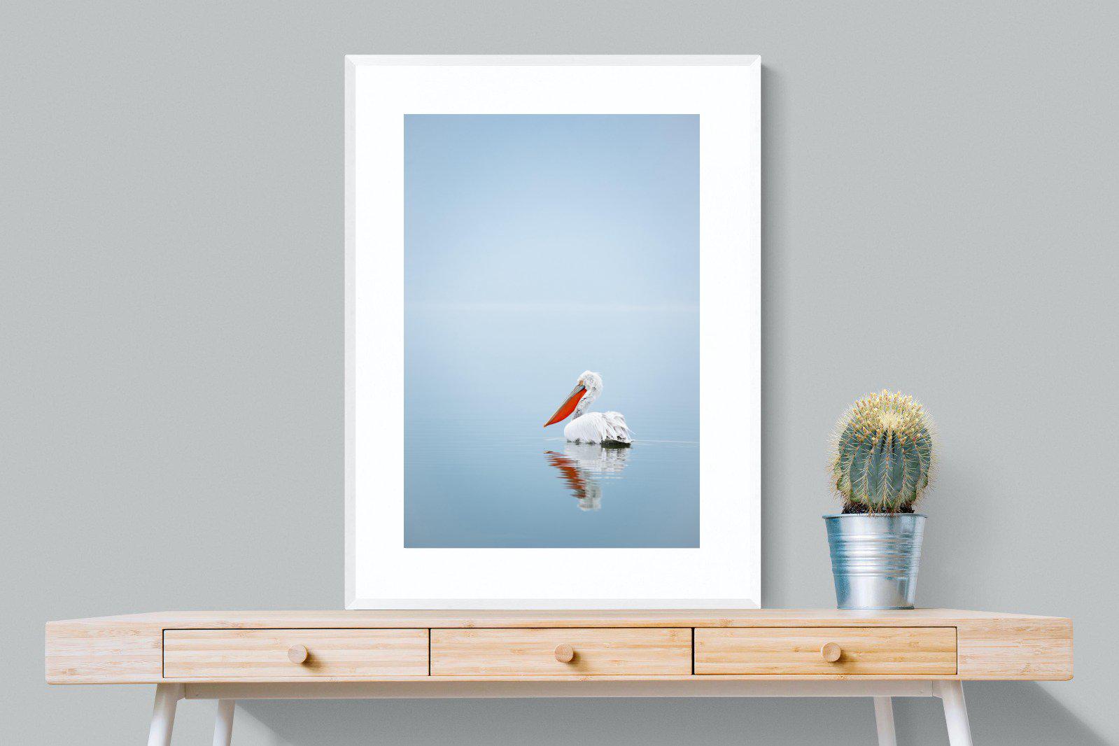 Pelican Blue-Wall_Art-75 x 100cm-Framed Print-White-Pixalot