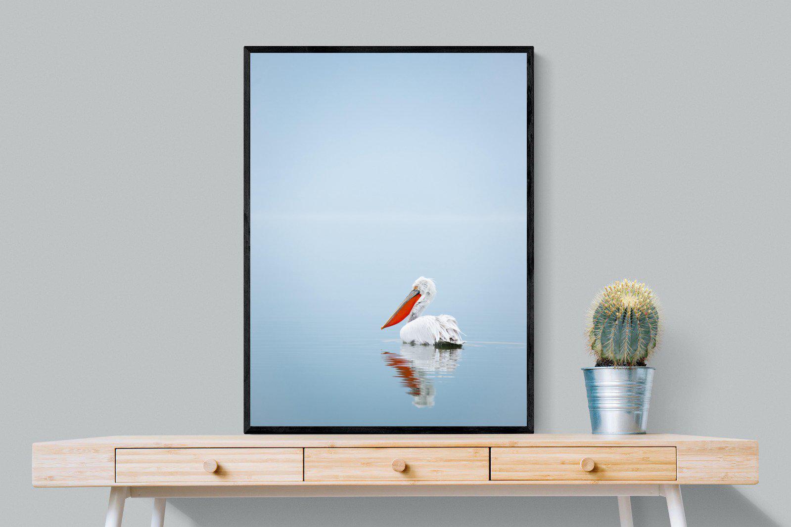 Pelican Blue-Wall_Art-75 x 100cm-Mounted Canvas-Black-Pixalot