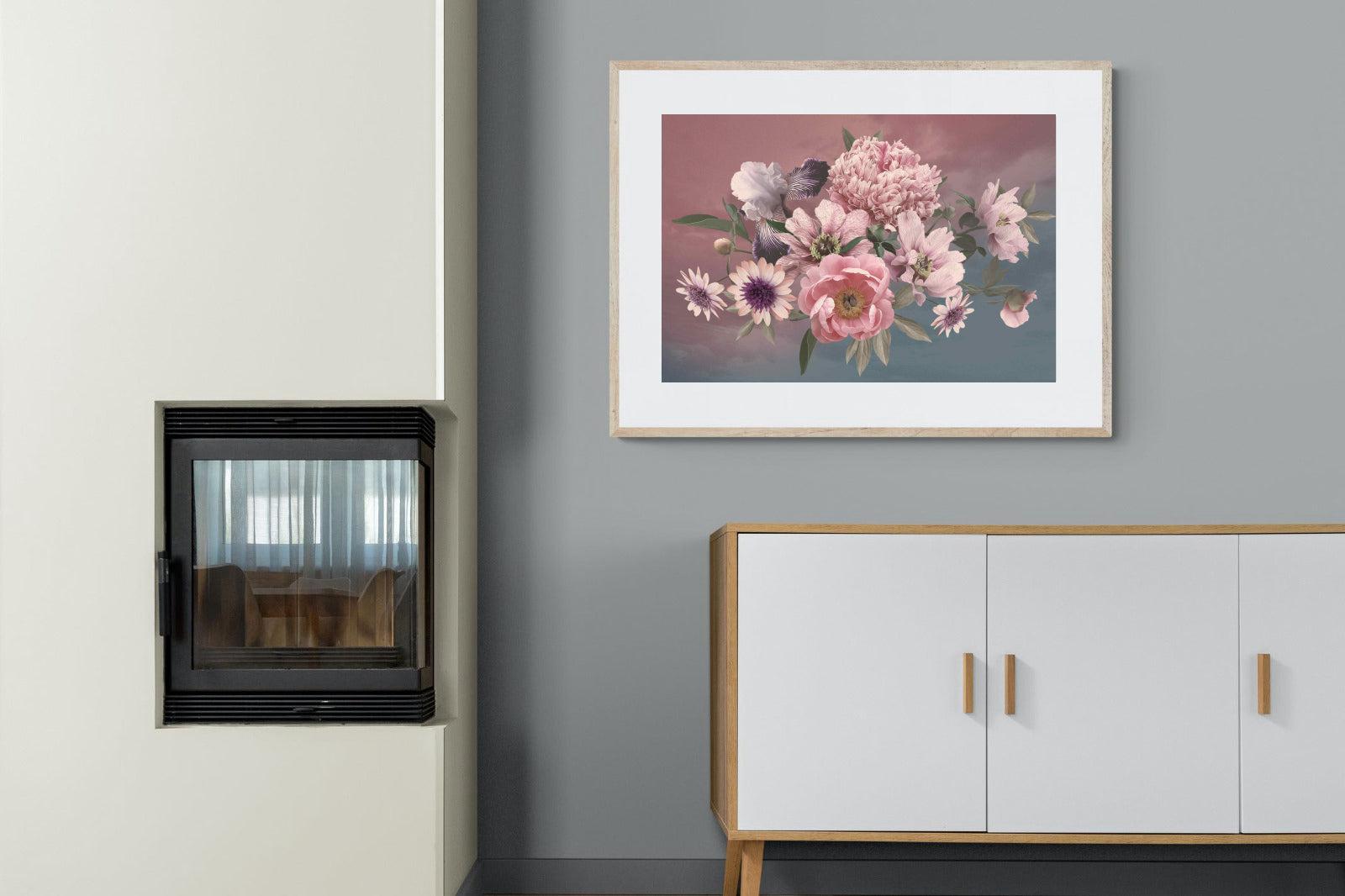 Peonies & Iris-Wall_Art-100 x 75cm-Framed Print-Wood-Pixalot