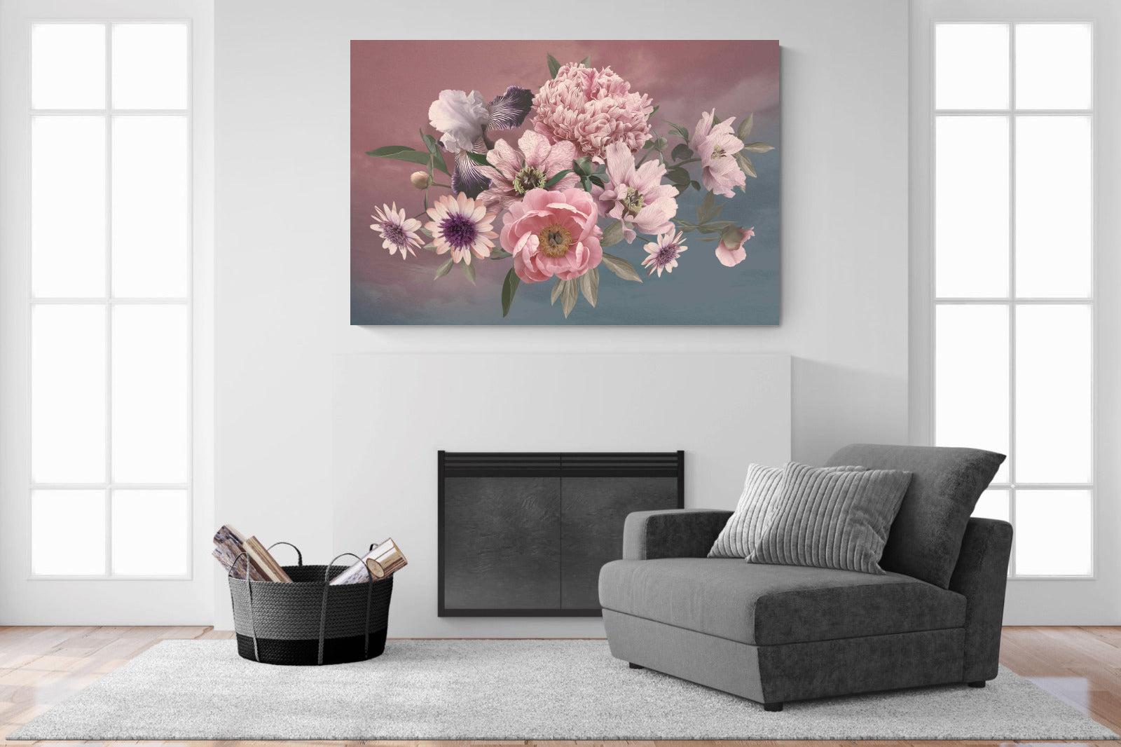 Peonies & Iris-Wall_Art-150 x 100cm-Mounted Canvas-No Frame-Pixalot