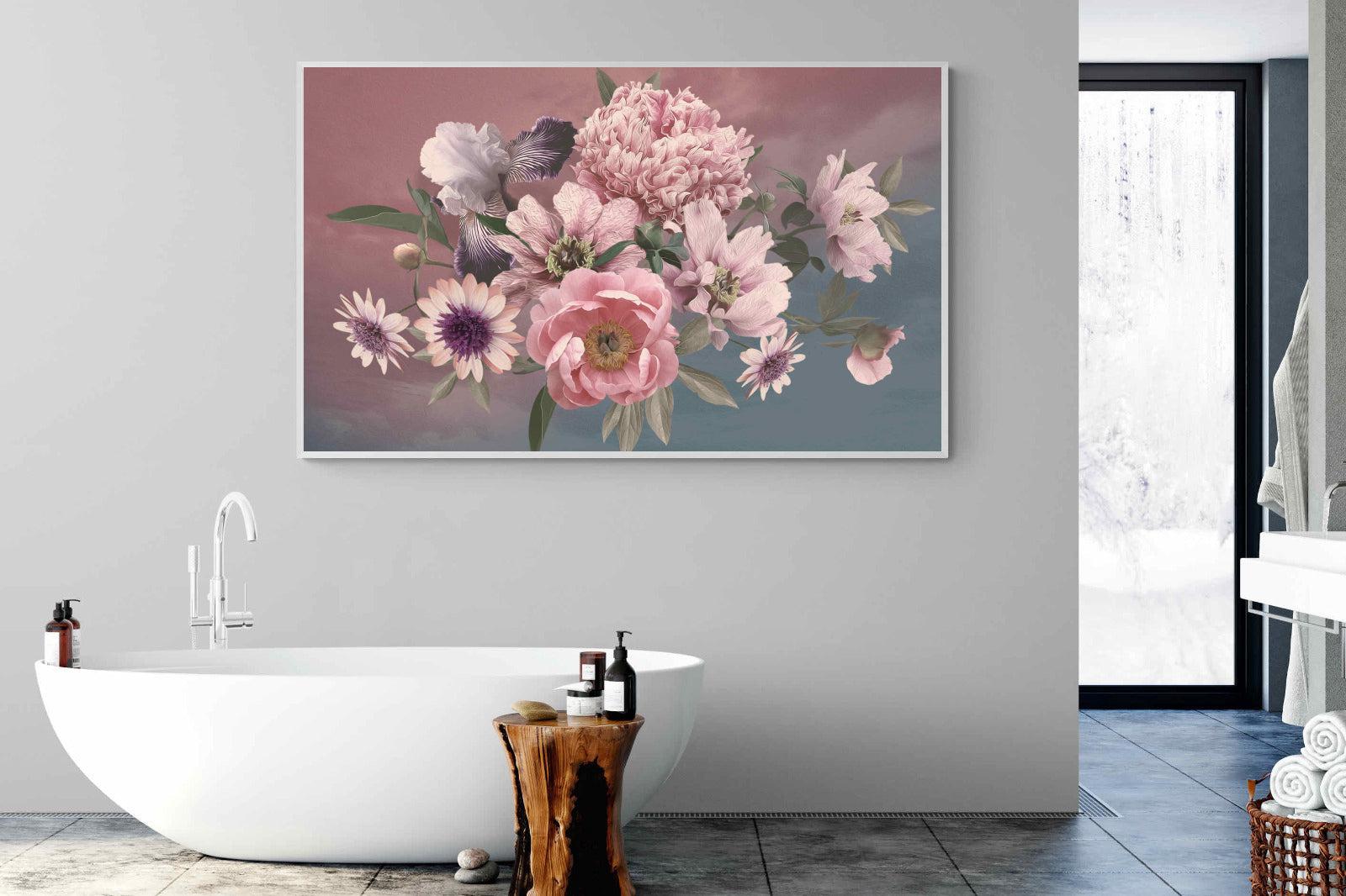 Peonies & Iris-Wall_Art-180 x 110cm-Mounted Canvas-White-Pixalot