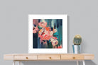 Peonies in Oil-Wall_Art-80 x 80cm-Framed Print-White-Pixalot