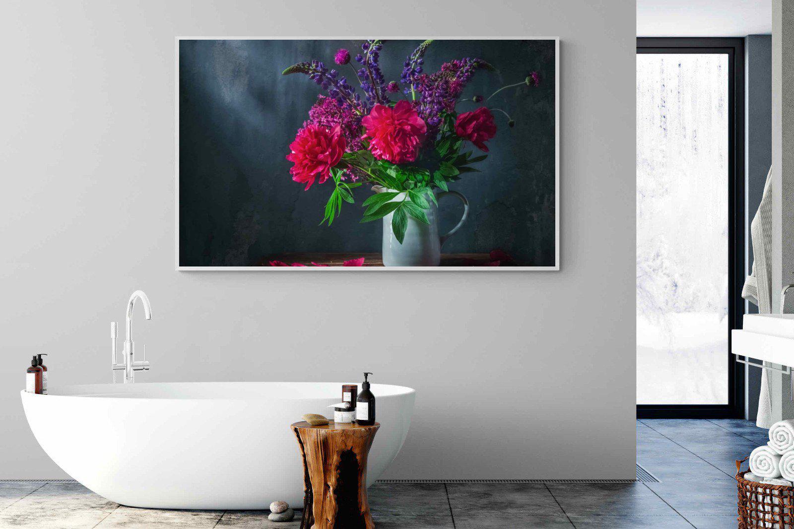 Peony & Lupin-Wall_Art-180 x 110cm-Mounted Canvas-White-Pixalot