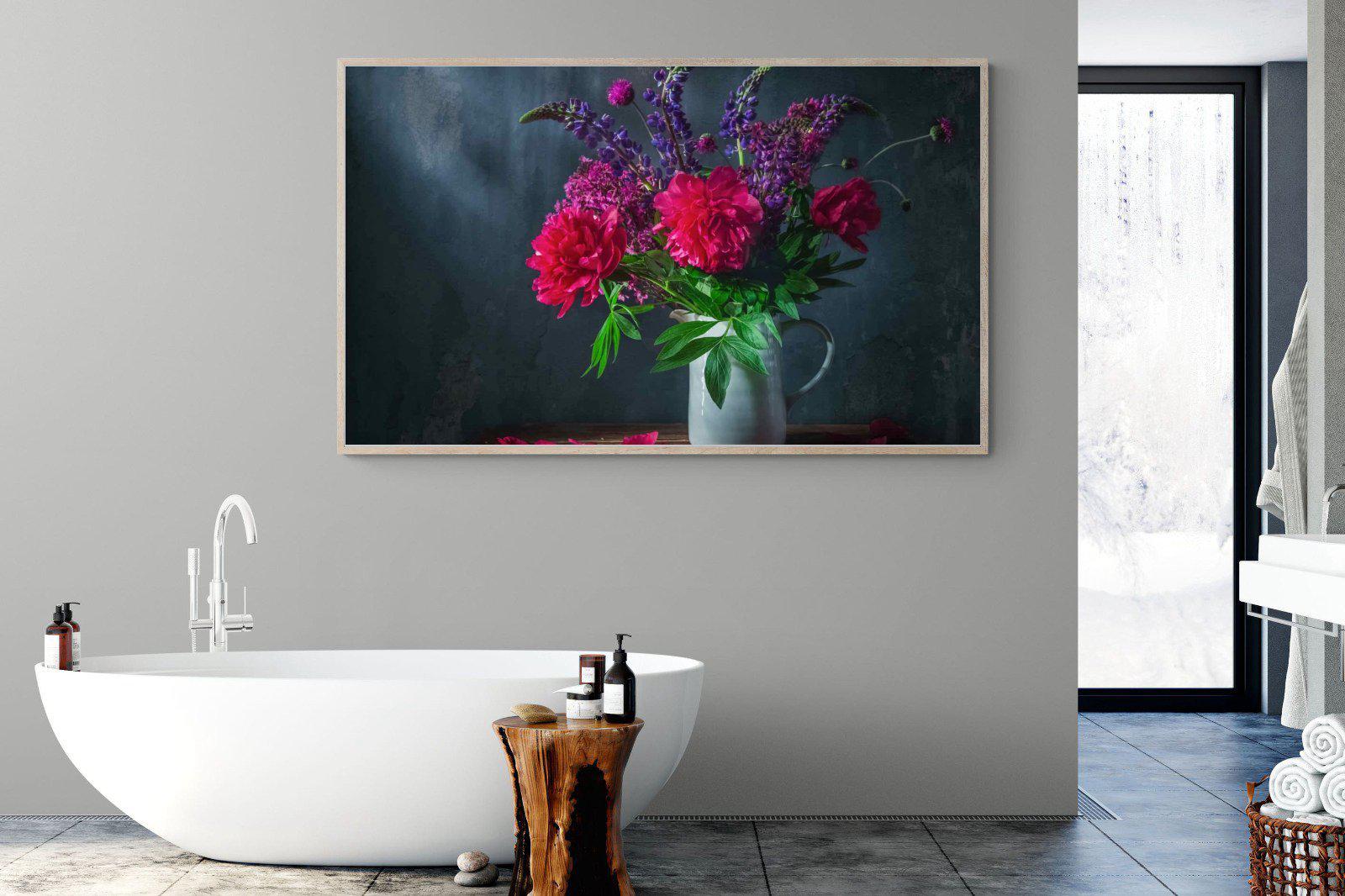 Peony & Lupin-Wall_Art-180 x 110cm-Mounted Canvas-Wood-Pixalot