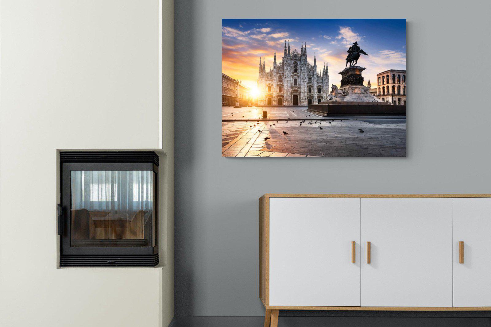 Piazza del Duomo-Wall_Art-100 x 75cm-Mounted Canvas-No Frame-Pixalot