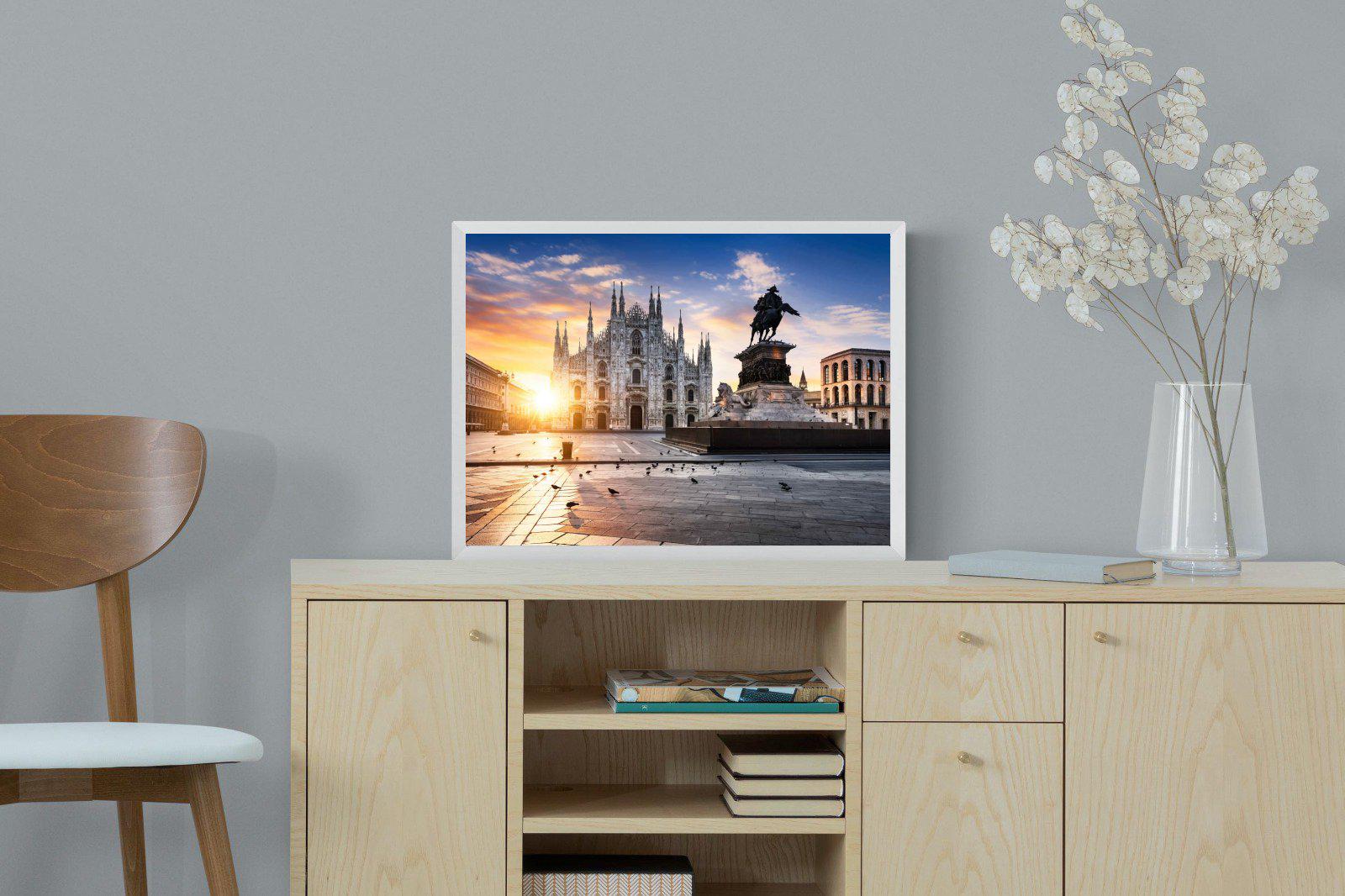 Piazza del Duomo-Wall_Art-60 x 45cm-Mounted Canvas-White-Pixalot