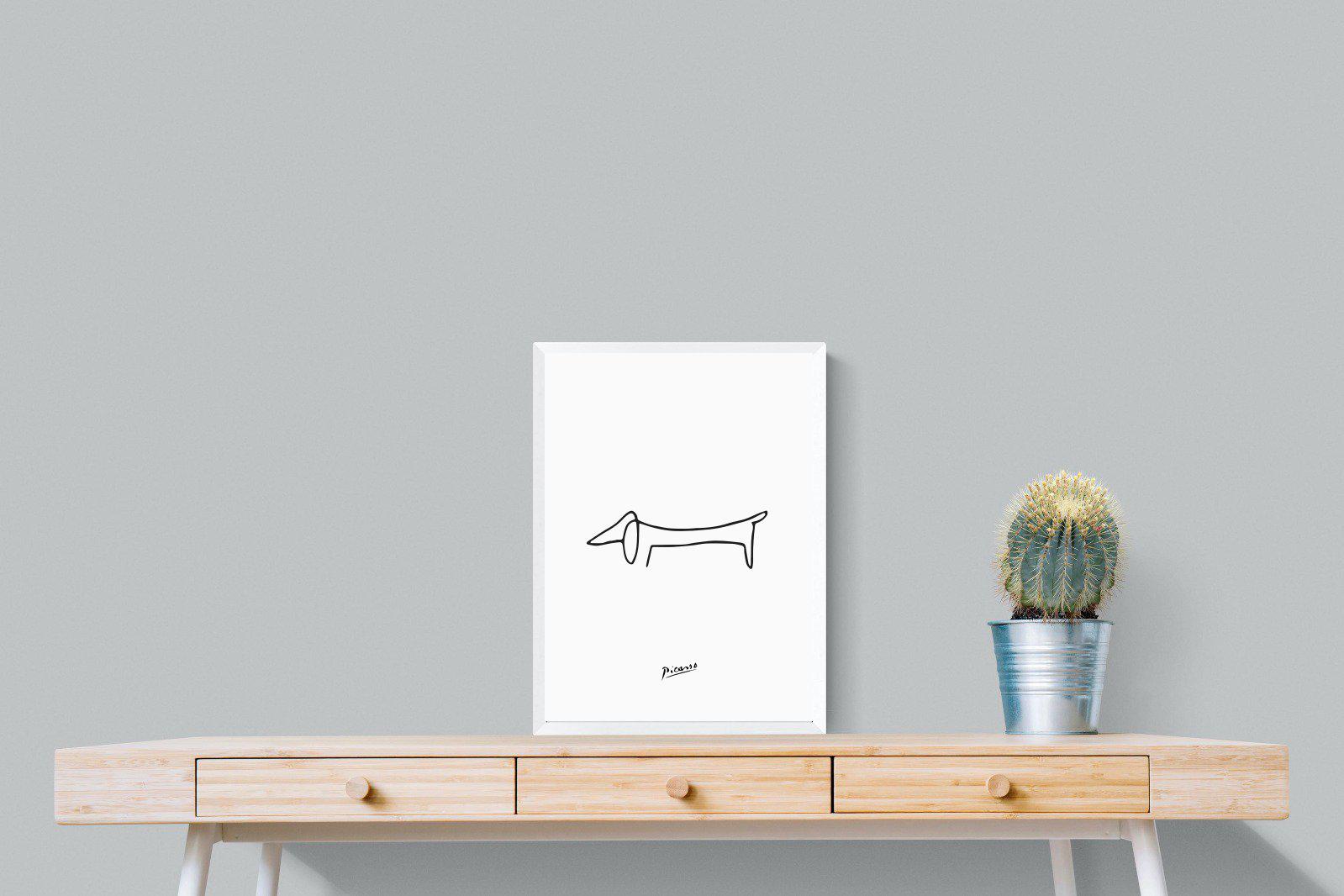 Picasso's Dachshund-Wall_Art-45 x 60cm-Mounted Canvas-White-Pixalot