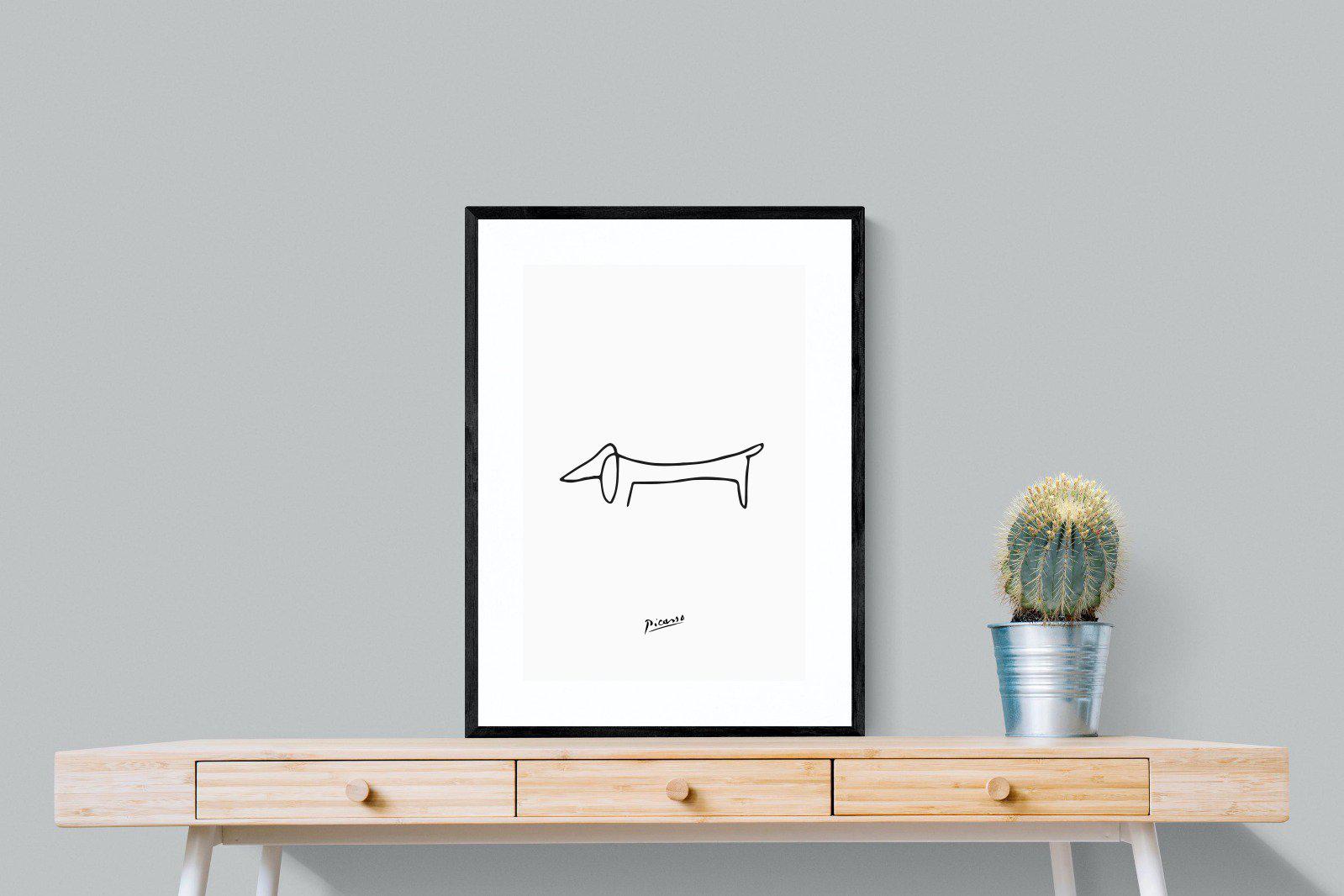 Picasso's Dachshund-Wall_Art-60 x 80cm-Framed Print-Black-Pixalot