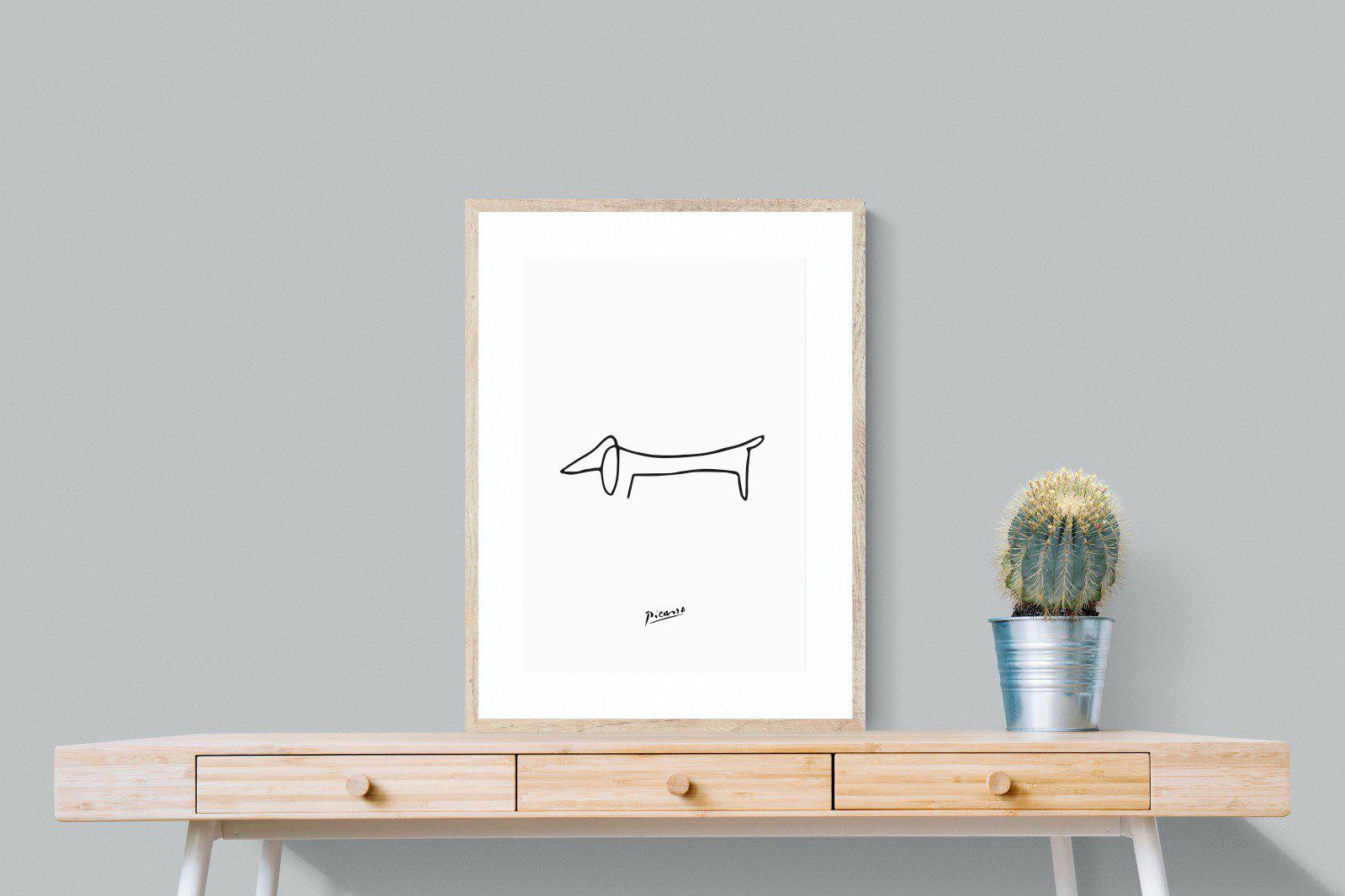 Picasso's Dachshund-Wall_Art-60 x 80cm-Framed Print-Wood-Pixalot