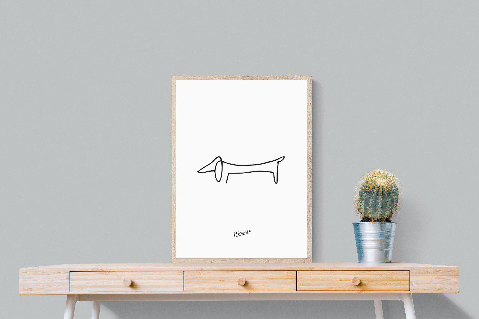 Picasso's Dachshund-Wall_Art-60 x 80cm-Mounted Canvas-Wood-Pixalot