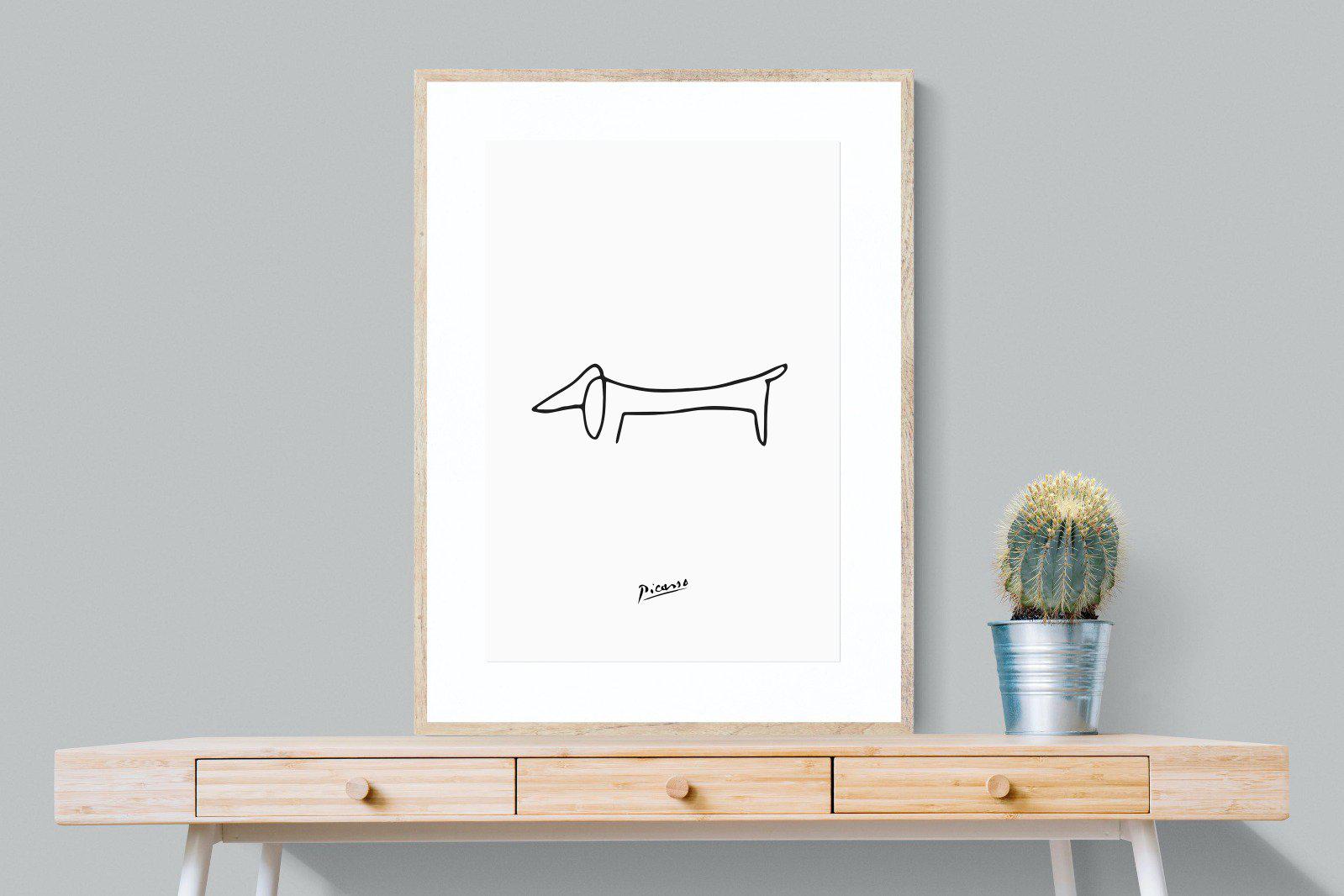 Picasso's Dachshund-Wall_Art-75 x 100cm-Framed Print-Wood-Pixalot