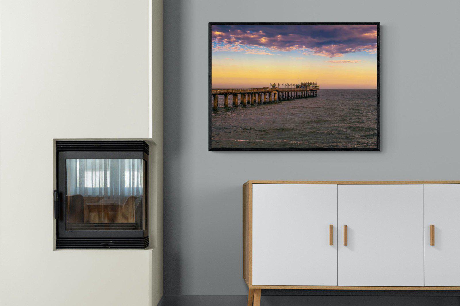 Pier-Wall_Art-100 x 75cm-Mounted Canvas-Black-Pixalot