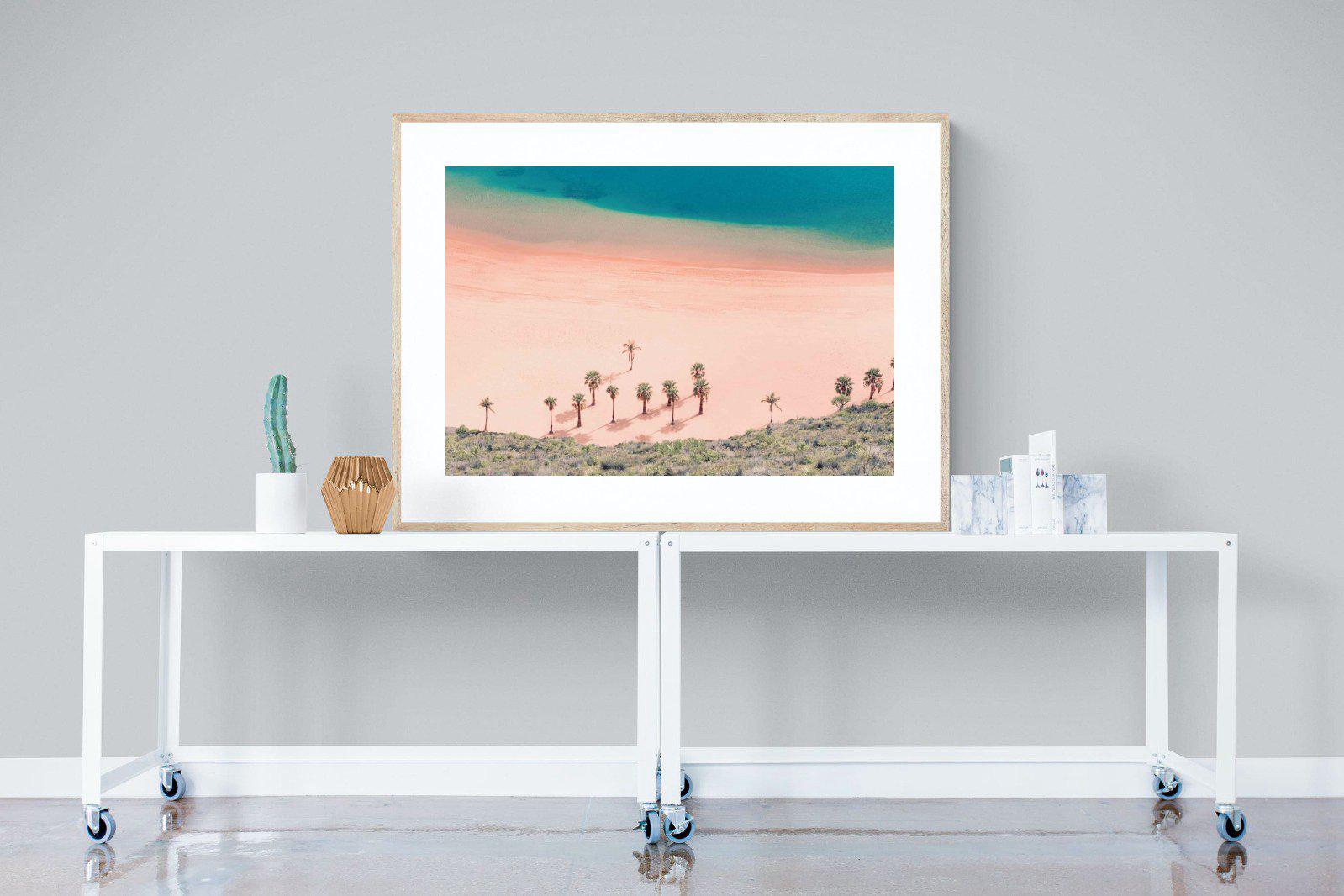 Pink Beach-Wall_Art-120 x 90cm-Framed Print-Wood-Pixalot
