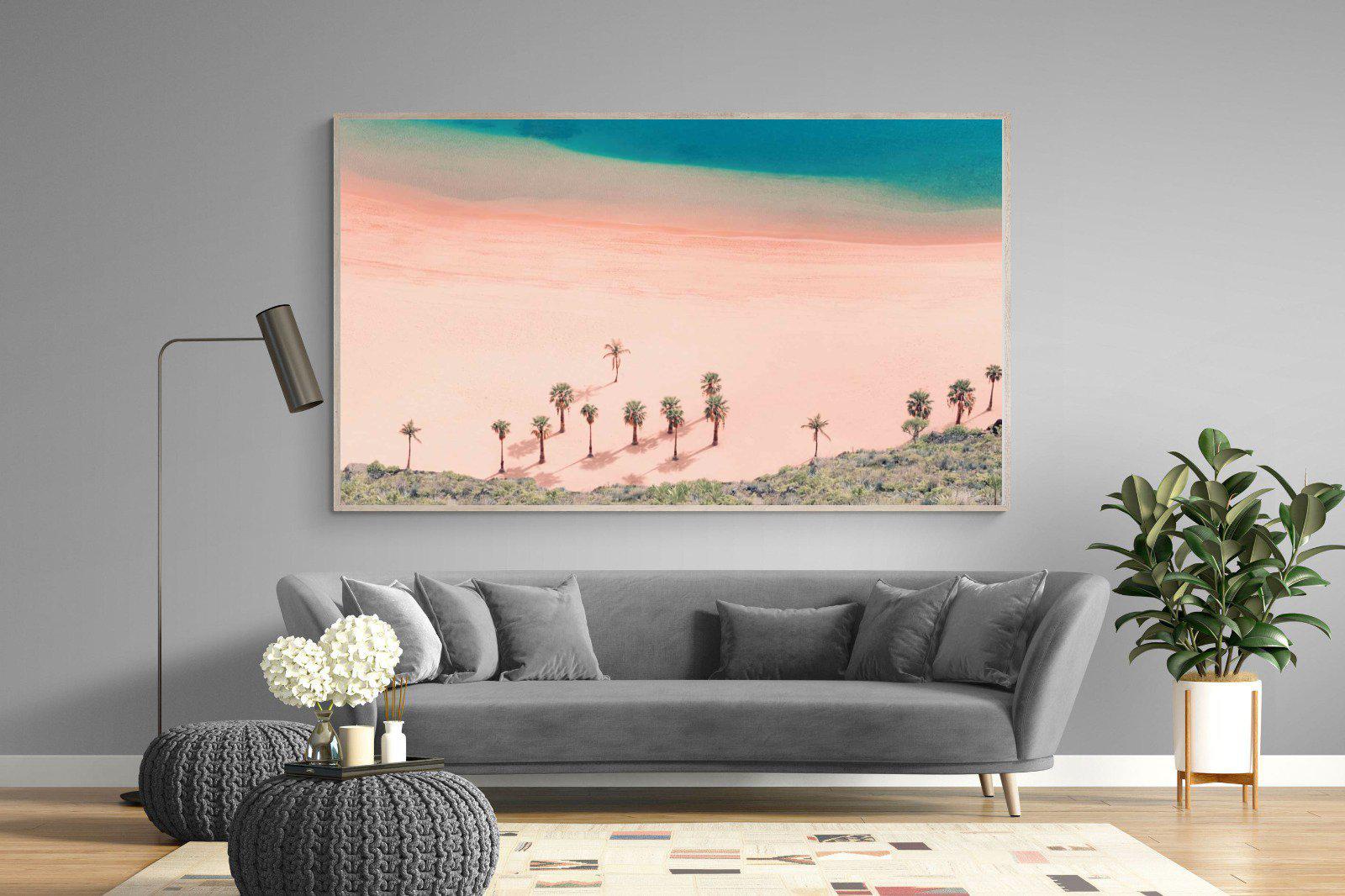 Pink Beach-Wall_Art-220 x 130cm-Mounted Canvas-Wood-Pixalot