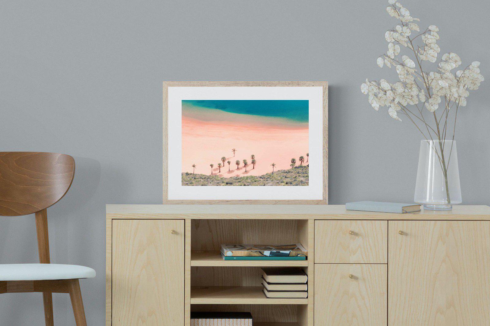 Pink Beach-Wall_Art-60 x 45cm-Framed Print-Wood-Pixalot