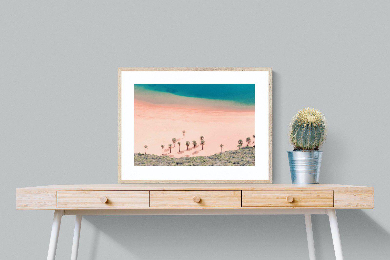 Pink Beach-Wall_Art-80 x 60cm-Framed Print-Wood-Pixalot