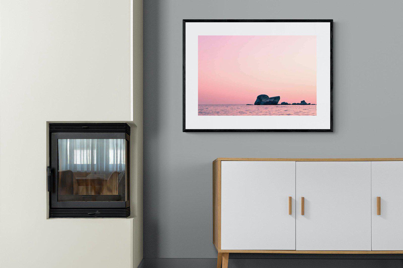 Pink Rocks-Wall_Art-100 x 75cm-Framed Print-Black-Pixalot