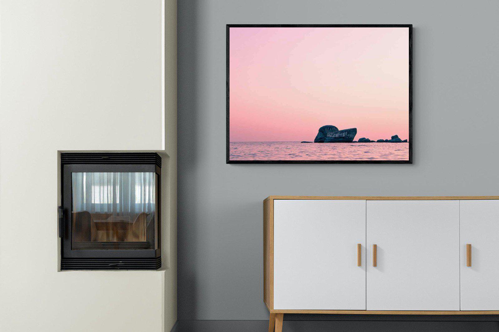 Pink Rocks-Wall_Art-100 x 75cm-Mounted Canvas-Black-Pixalot