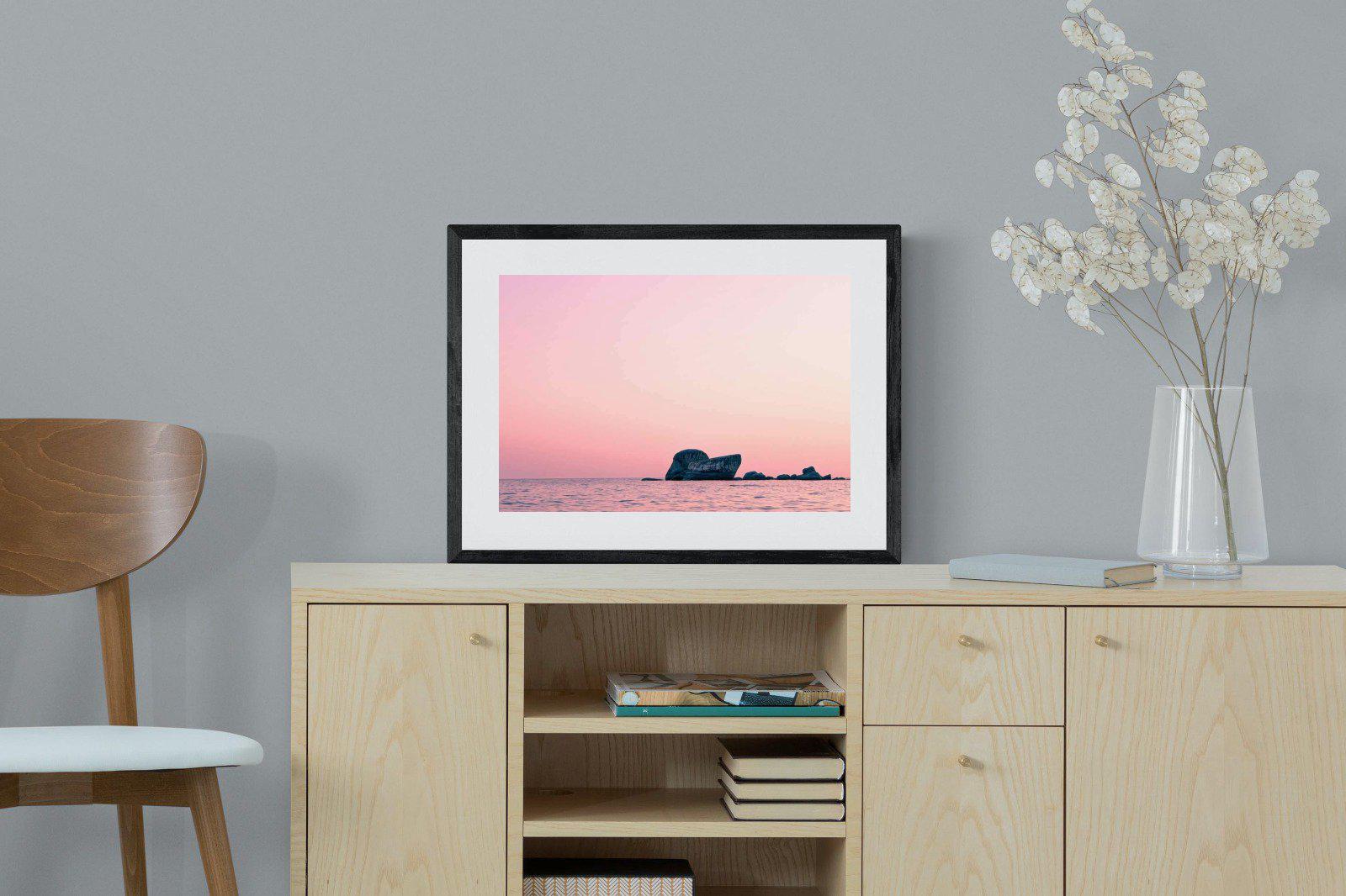 Pink Rocks-Wall_Art-60 x 45cm-Framed Print-Black-Pixalot