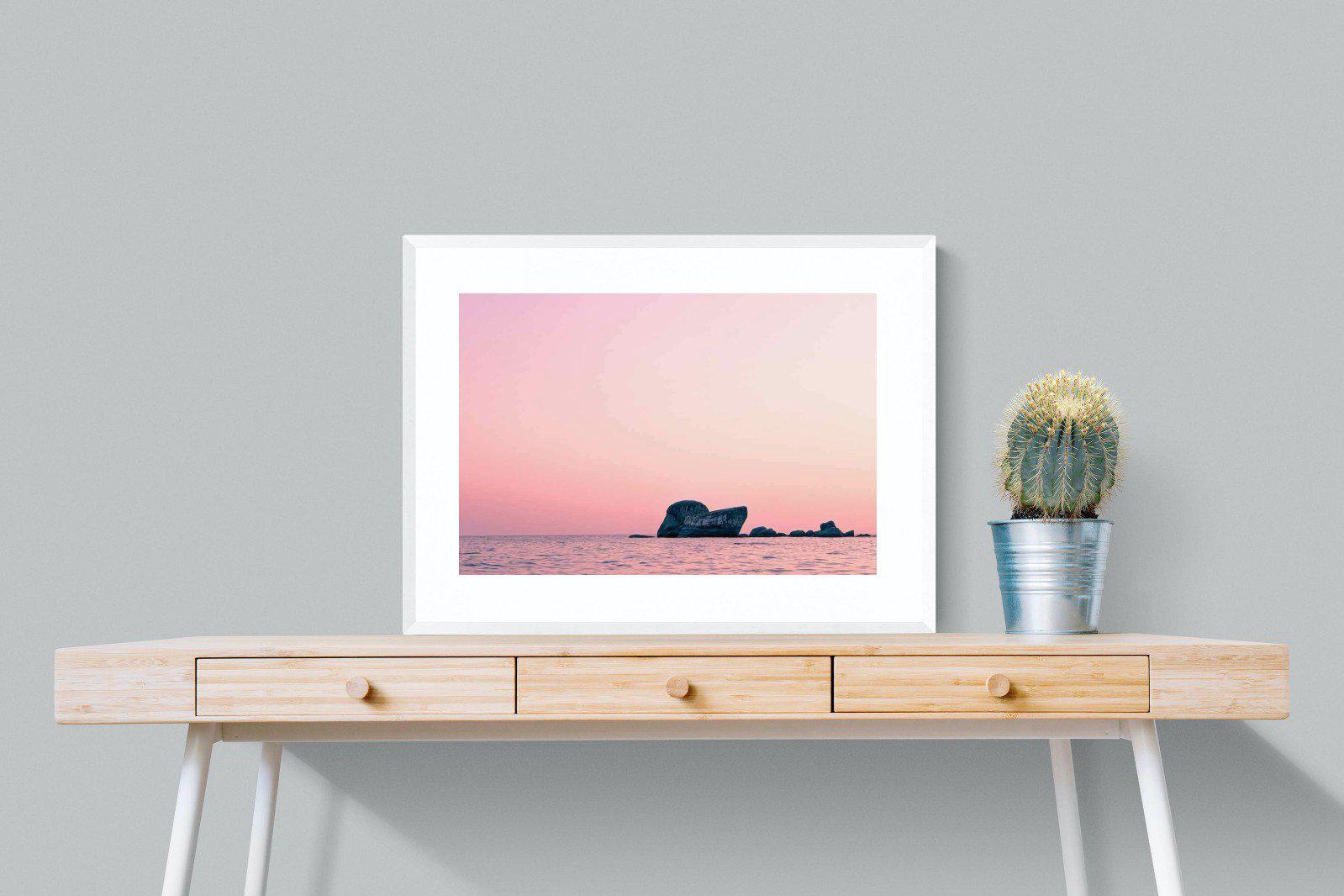 Pink Rocks-Wall_Art-80 x 60cm-Framed Print-White-Pixalot