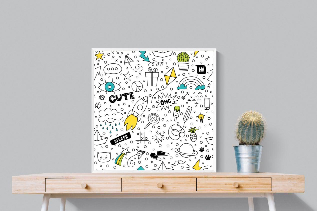 Play Time-Wall_Art-80 x 80cm-Mounted Canvas-White-Pixalot