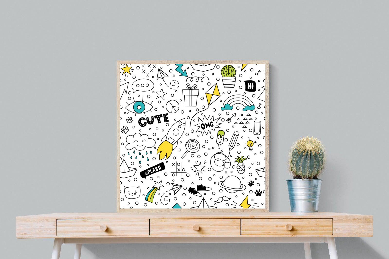 Play Time-Wall_Art-80 x 80cm-Mounted Canvas-Wood-Pixalot