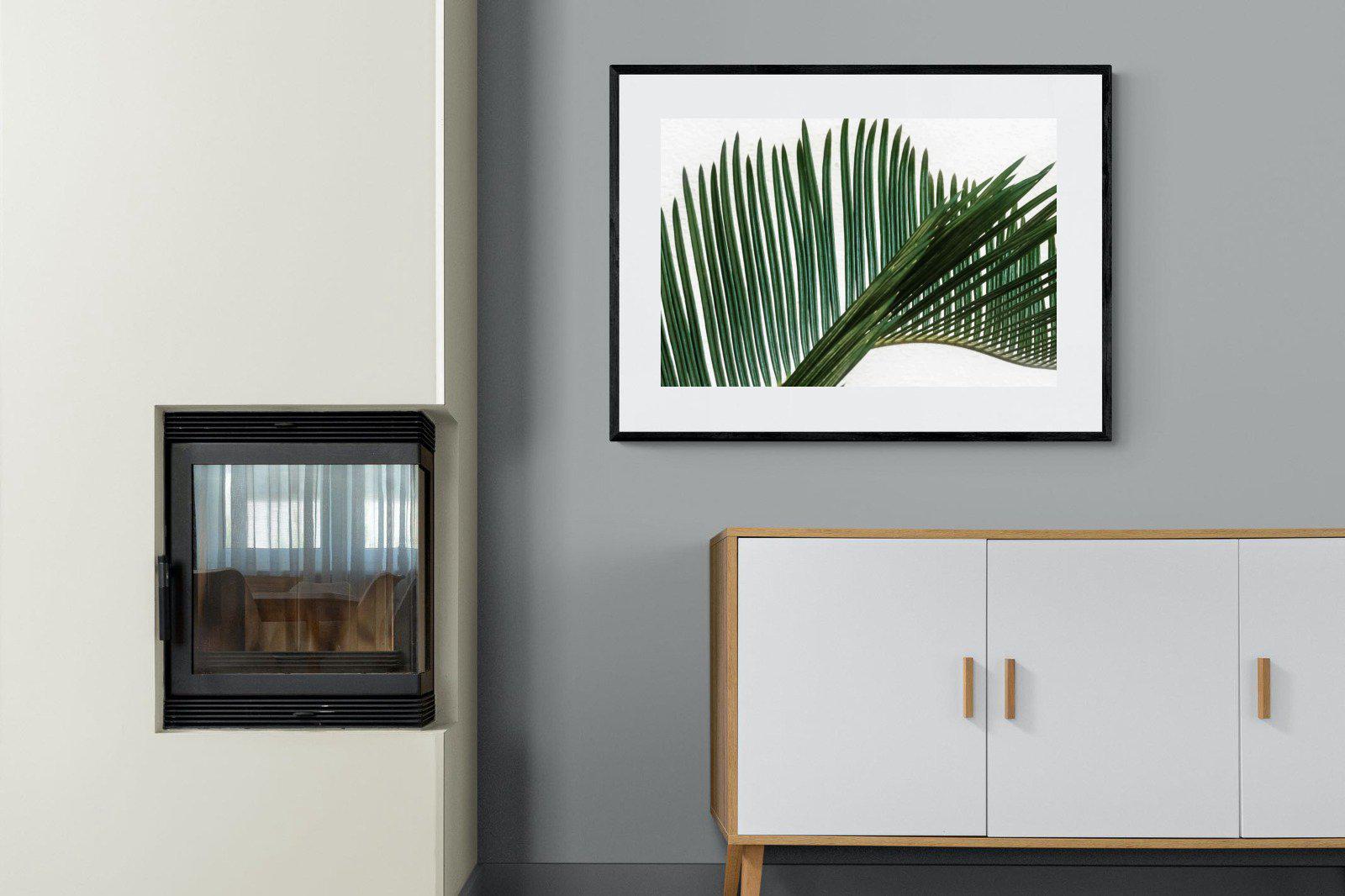 Pointy Frond-Wall_Art-100 x 75cm-Framed Print-Black-Pixalot