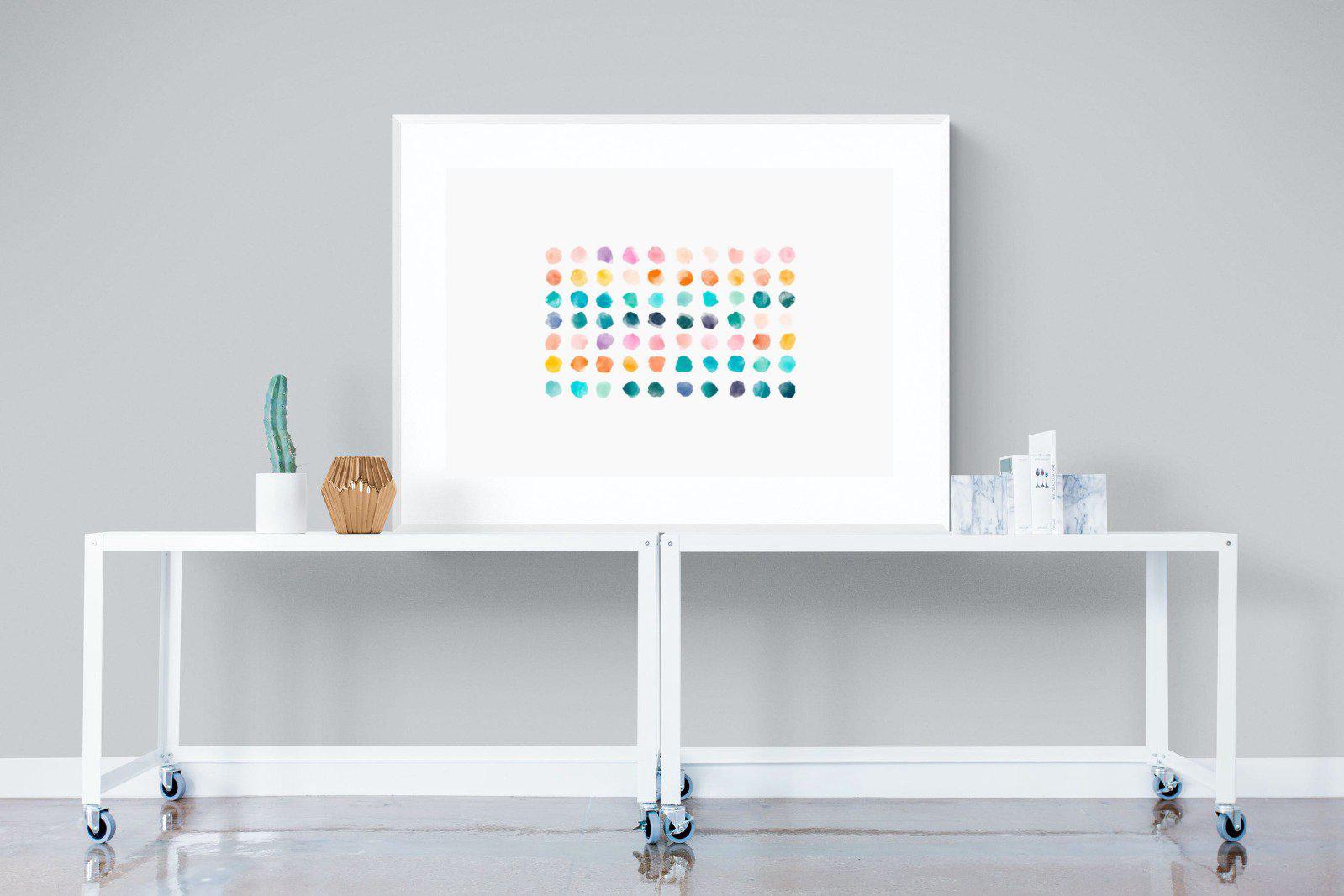 Polkadot-Wall_Art-120 x 90cm-Framed Print-White-Pixalot