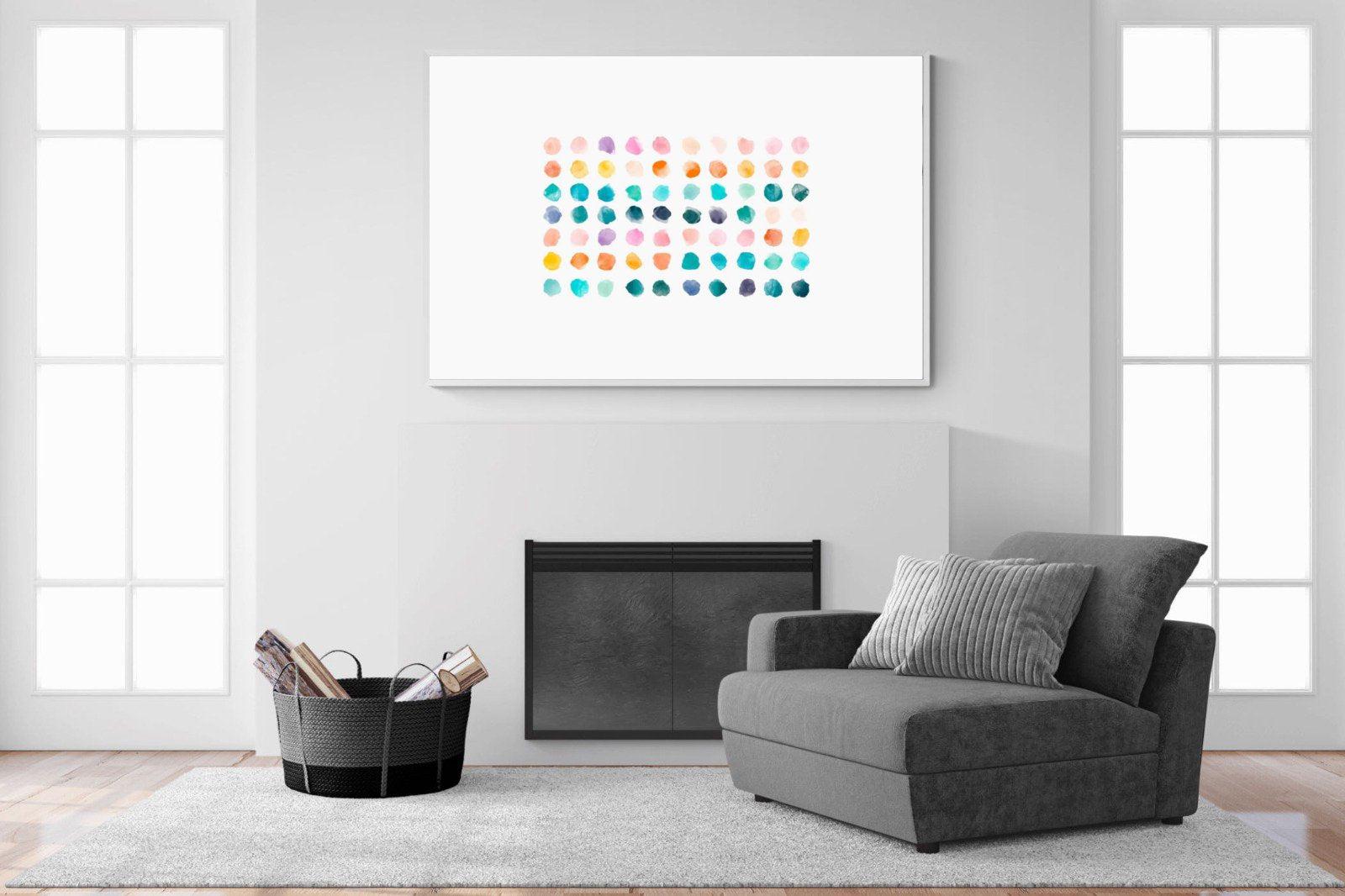 Polkadot-Wall_Art-150 x 100cm-Mounted Canvas-White-Pixalot