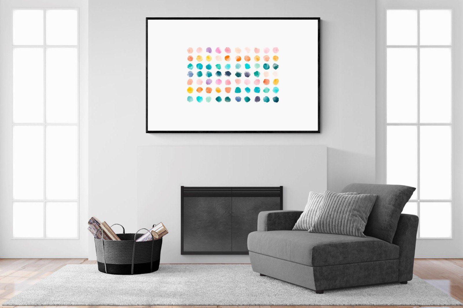 Polkadot-Wall_Art-150 x 100cm-Mounted Canvas-Black-Pixalot