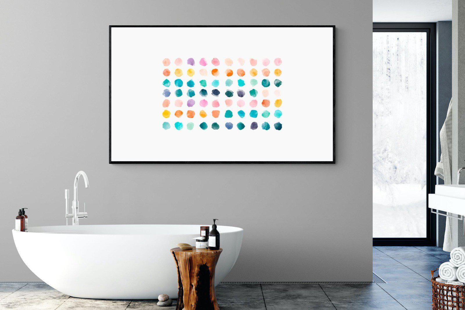 Polkadot-Wall_Art-180 x 110cm-Mounted Canvas-Black-Pixalot