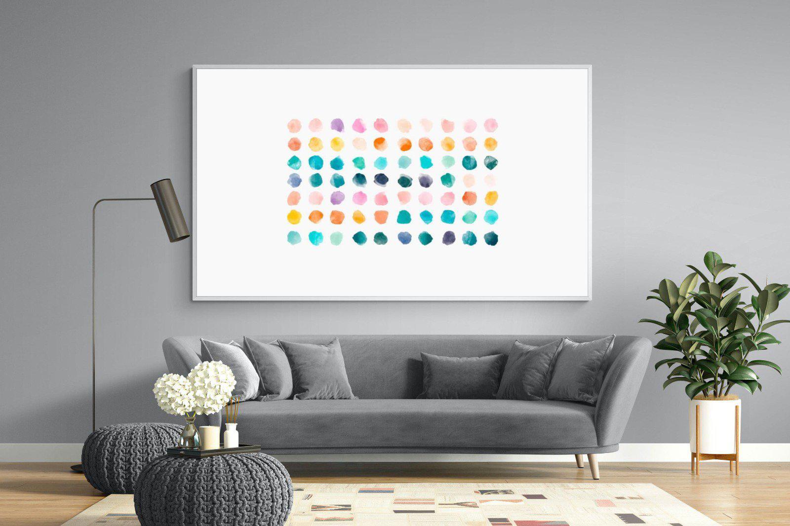 Polkadot-Wall_Art-220 x 130cm-Mounted Canvas-White-Pixalot