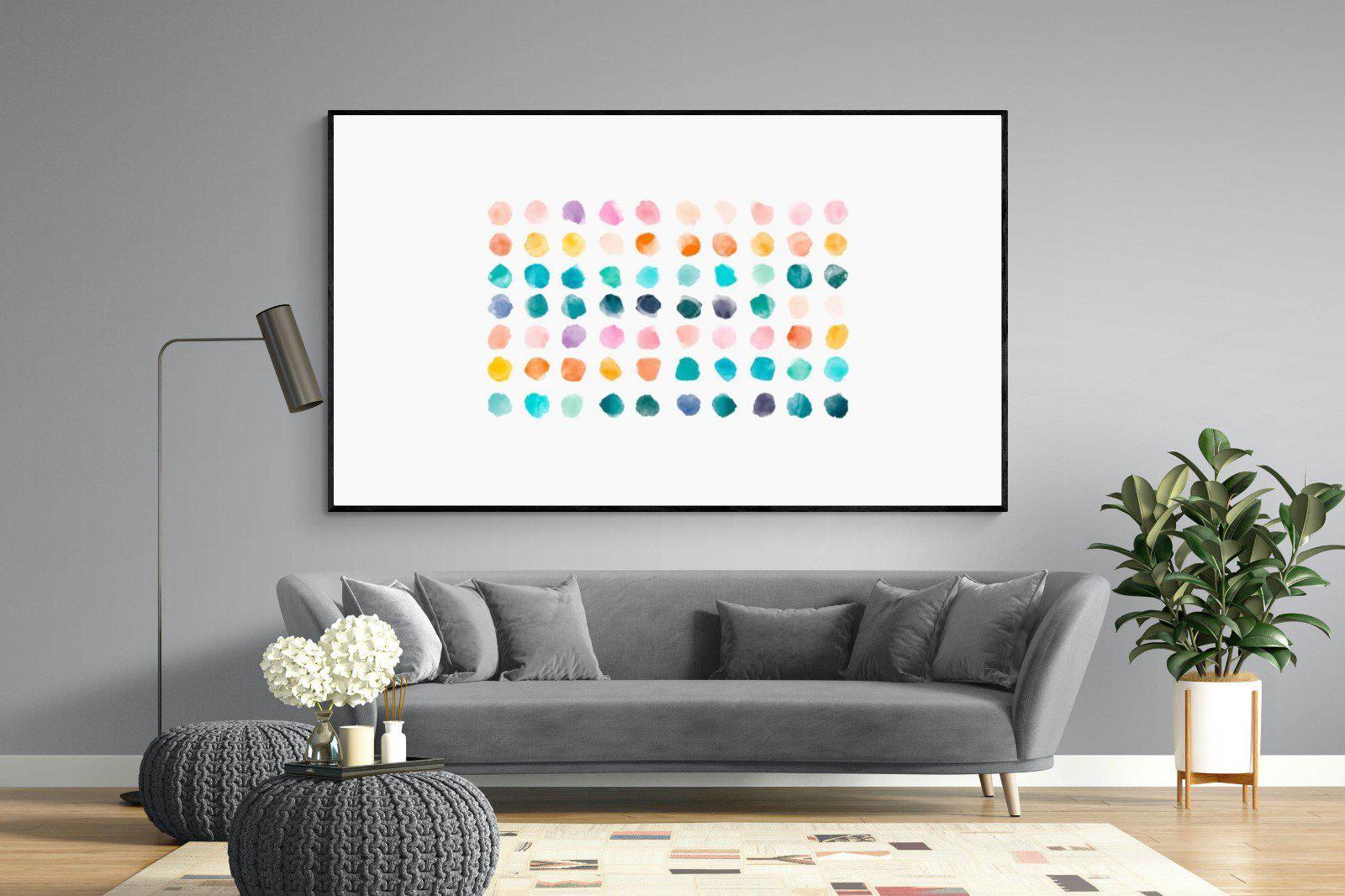 Polkadot-Wall_Art-220 x 130cm-Mounted Canvas-Black-Pixalot