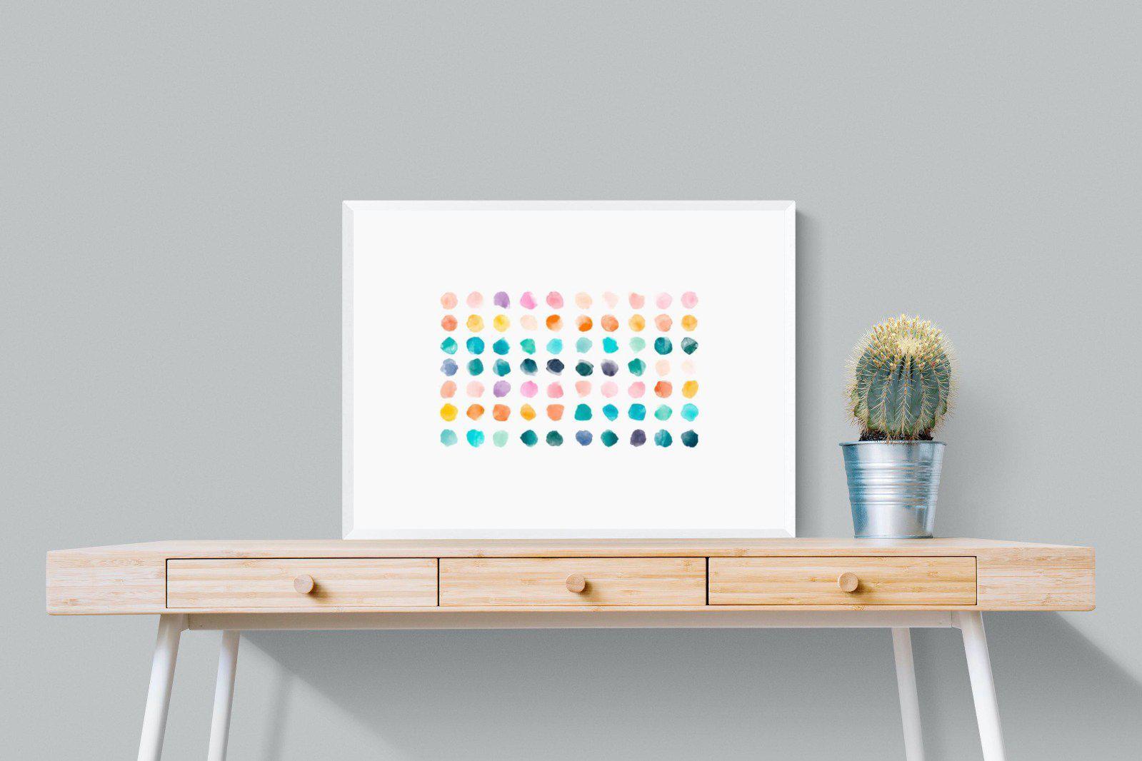 Polkadot-Wall_Art-80 x 60cm-Mounted Canvas-White-Pixalot