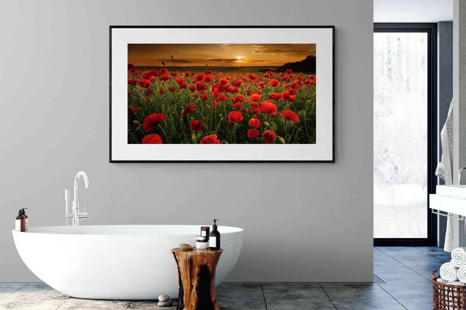 Poppy Fields-Wall_Art-180 x 110cm-Framed Print-Black-Pixalot