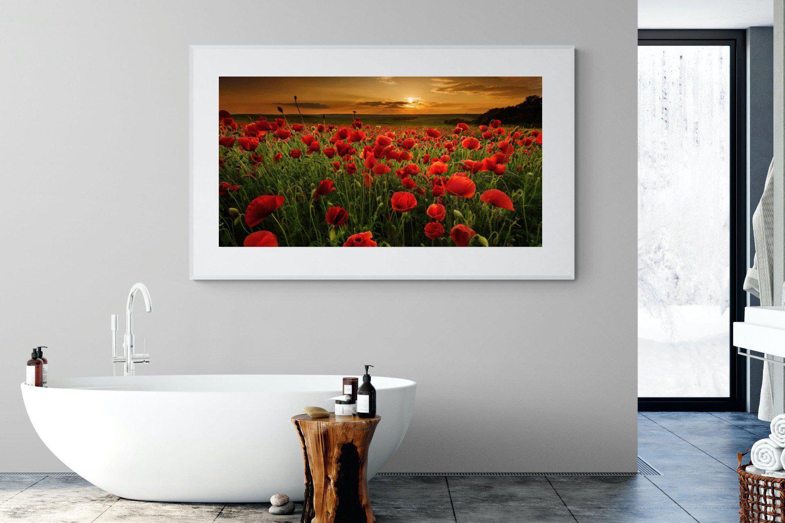 Poppy Fields-Wall_Art-180 x 110cm-Framed Print-White-Pixalot