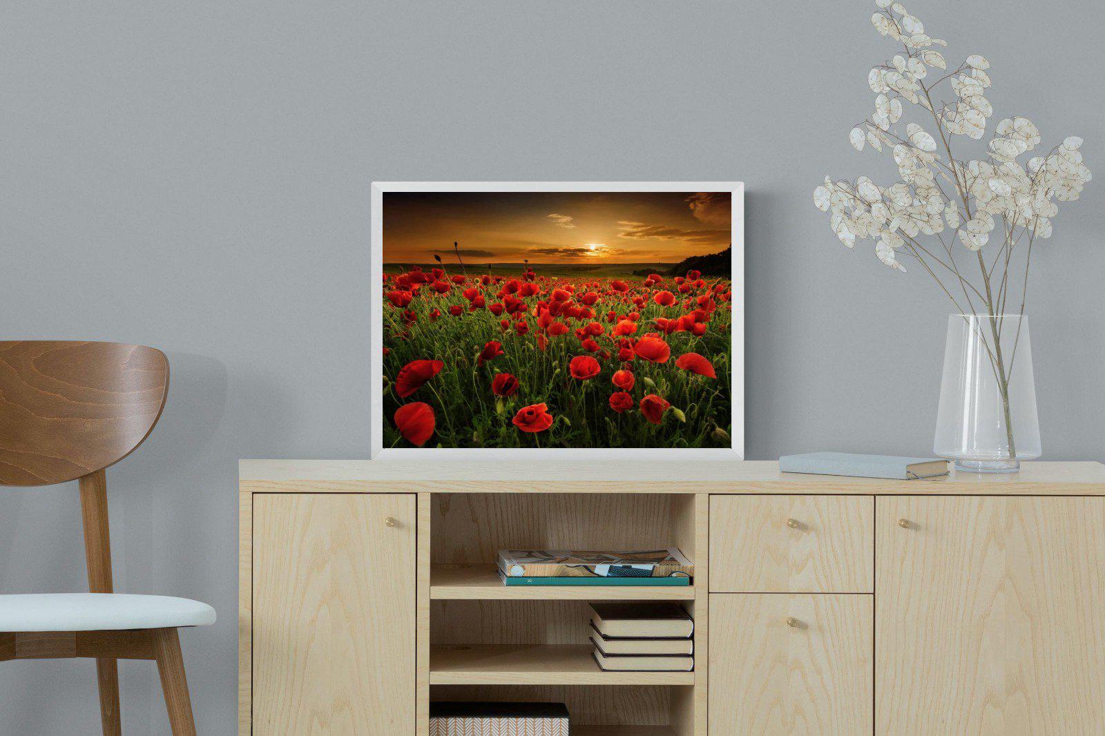 Poppy Fields-Wall_Art-60 x 45cm-Mounted Canvas-White-Pixalot