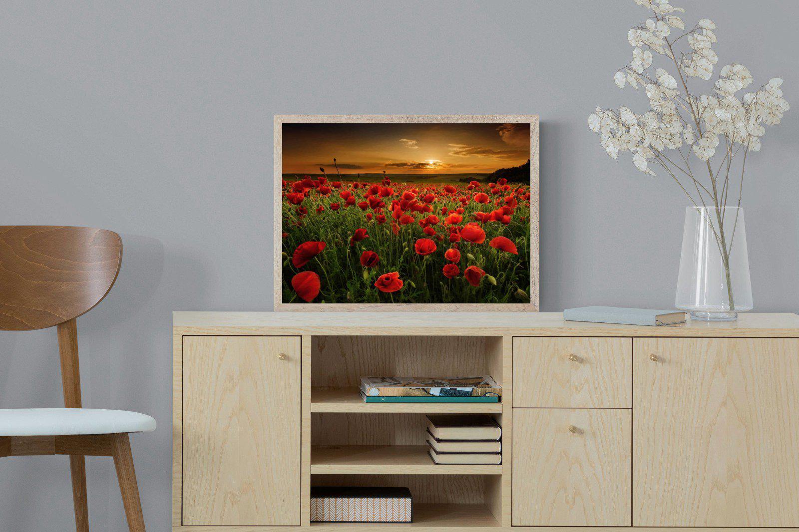 Poppy Fields-Wall_Art-60 x 45cm-Mounted Canvas-Wood-Pixalot