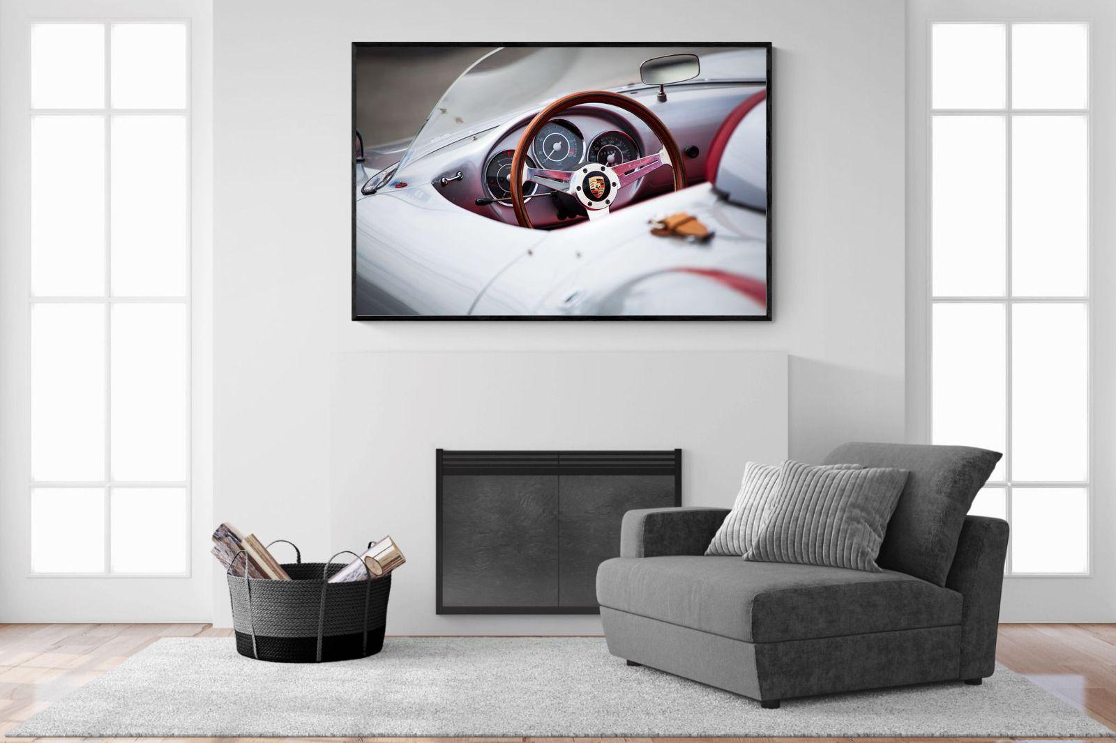 Porsche 550 Spyder-Wall_Art-150 x 100cm-Mounted Canvas-Black-Pixalot