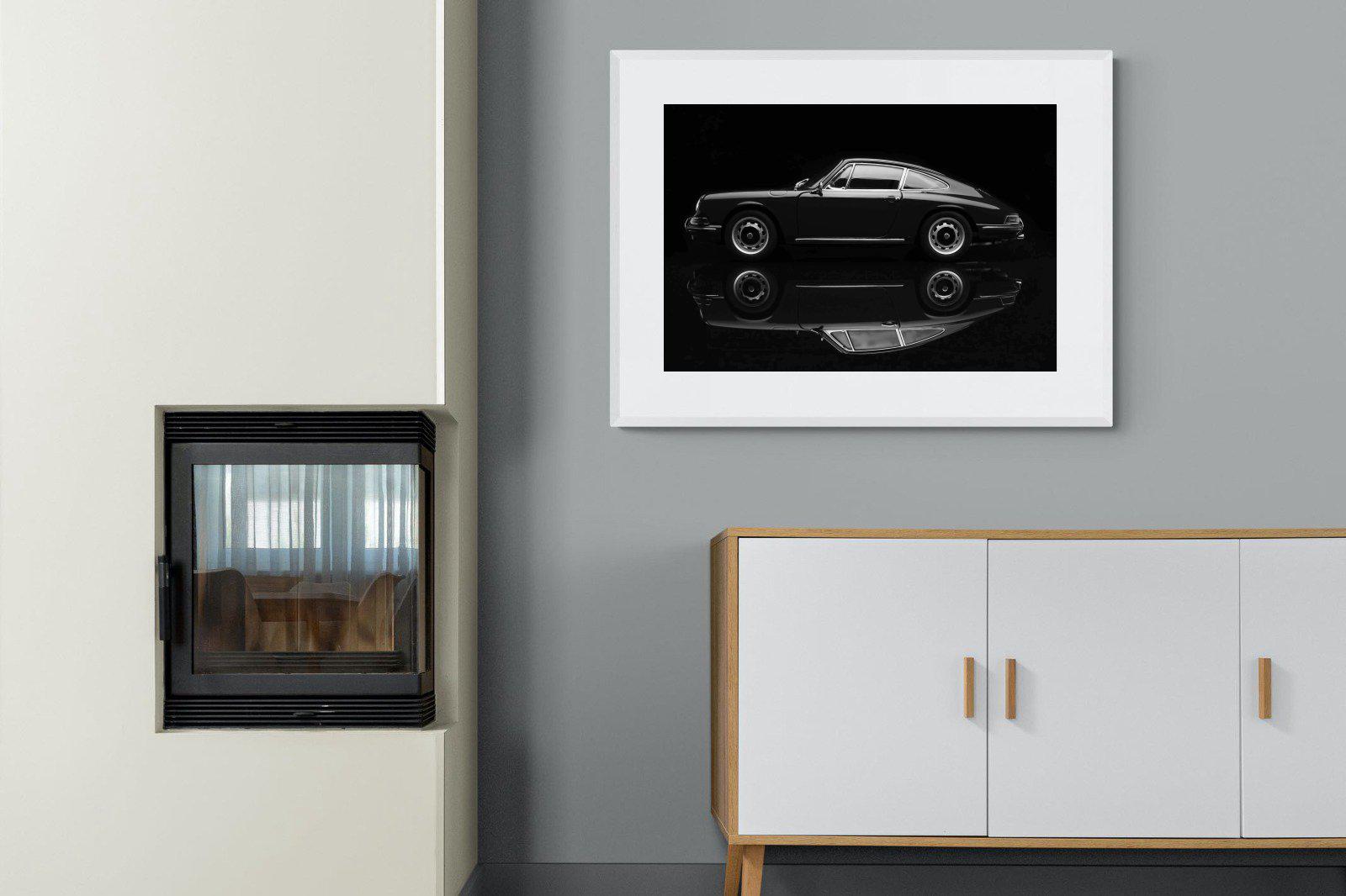 Porsche 911-Wall_Art-100 x 75cm-Framed Print-White-Pixalot