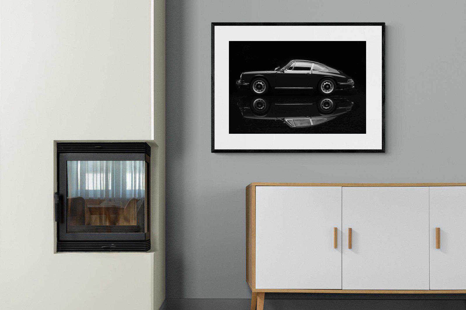 Porsche 911-Wall_Art-100 x 75cm-Framed Print-Black-Pixalot