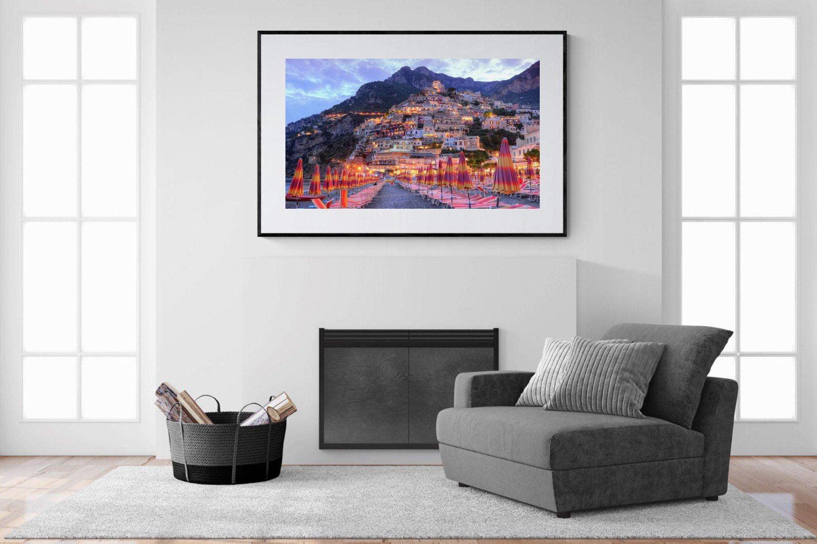 Positano-Wall_Art-150 x 100cm-Framed Print-Black-Pixalot